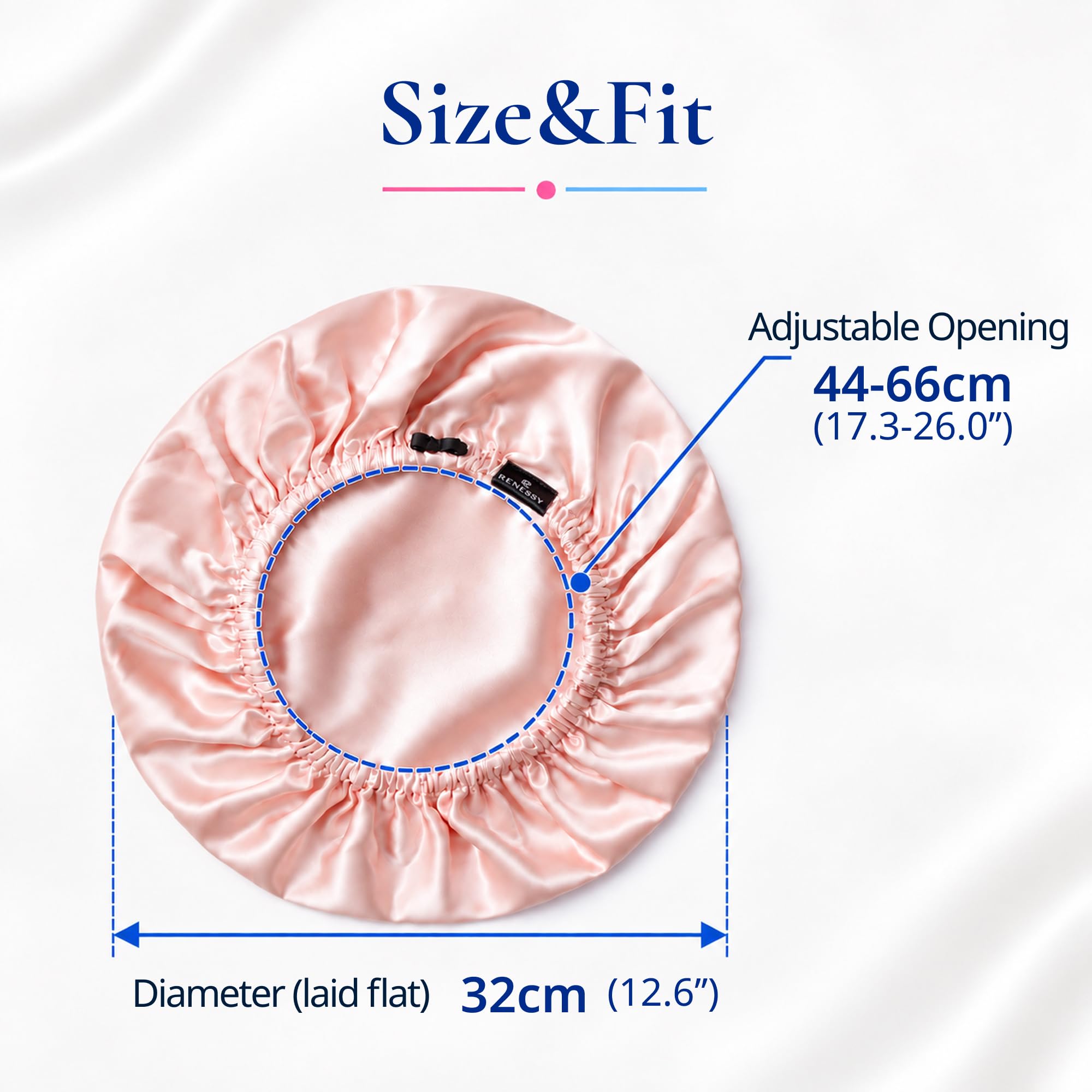 RENESSY bonnet on sleeping model demonstrating protected, less-frizzy hair benefit