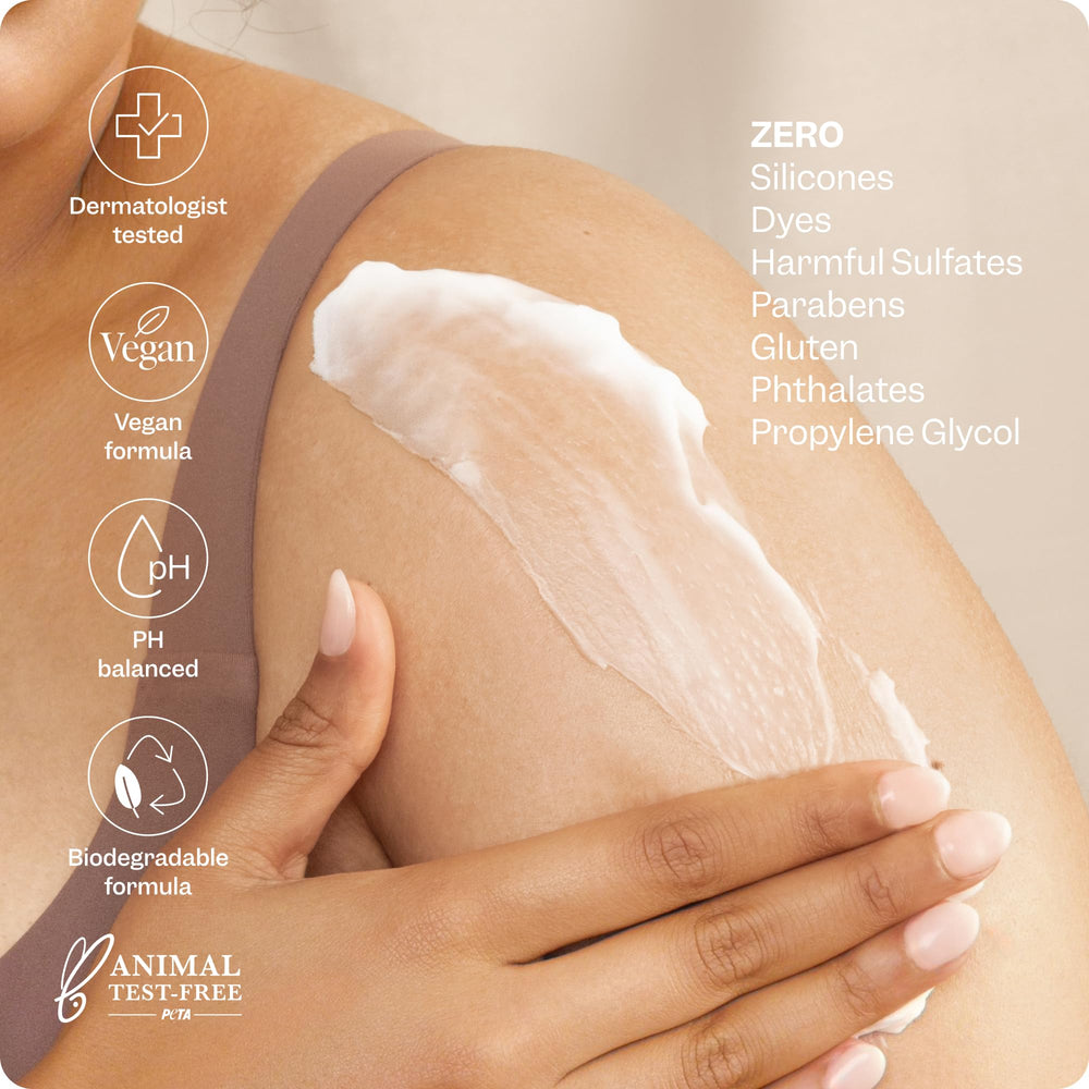RENPURE applying lotion to hands illustrating immediate moisture and comfort benefit