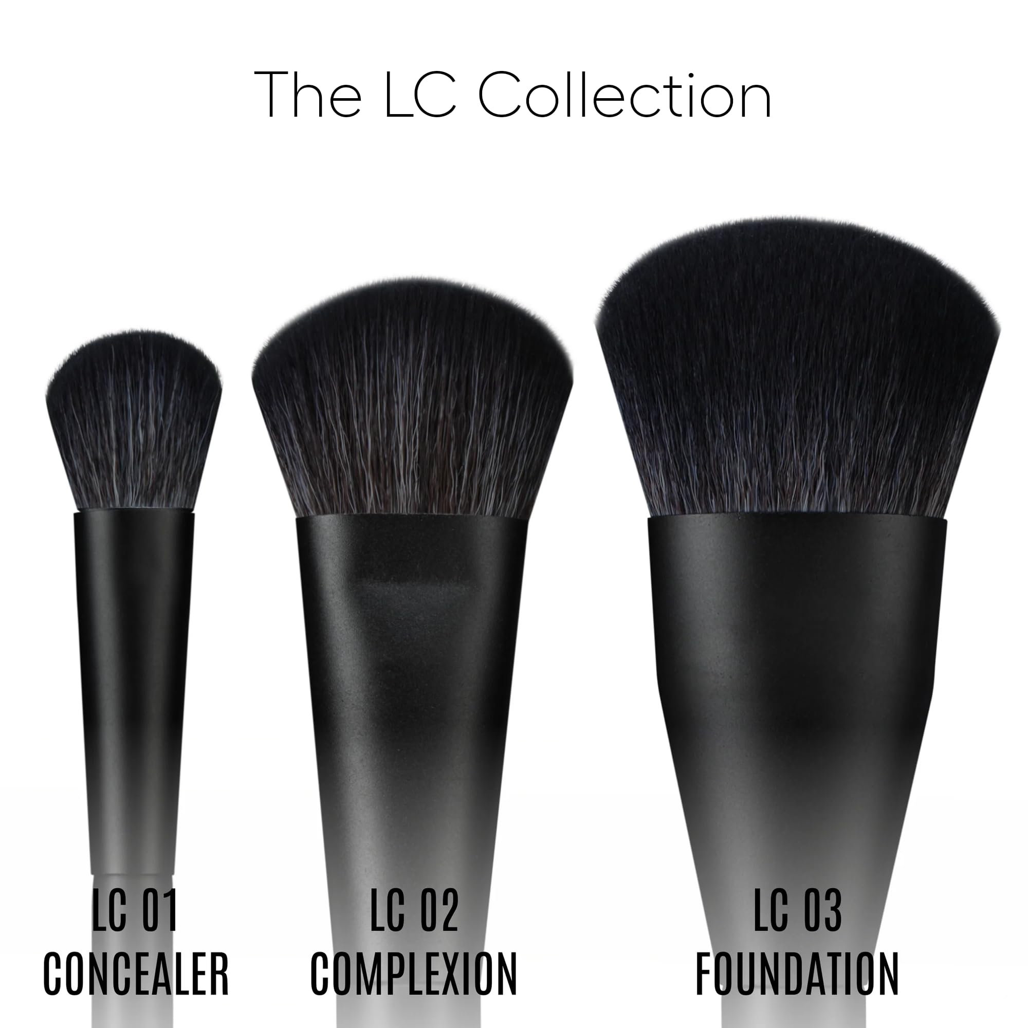 rephr LC 03 beside foundation bottle illustrating compatibility with liquid formulas