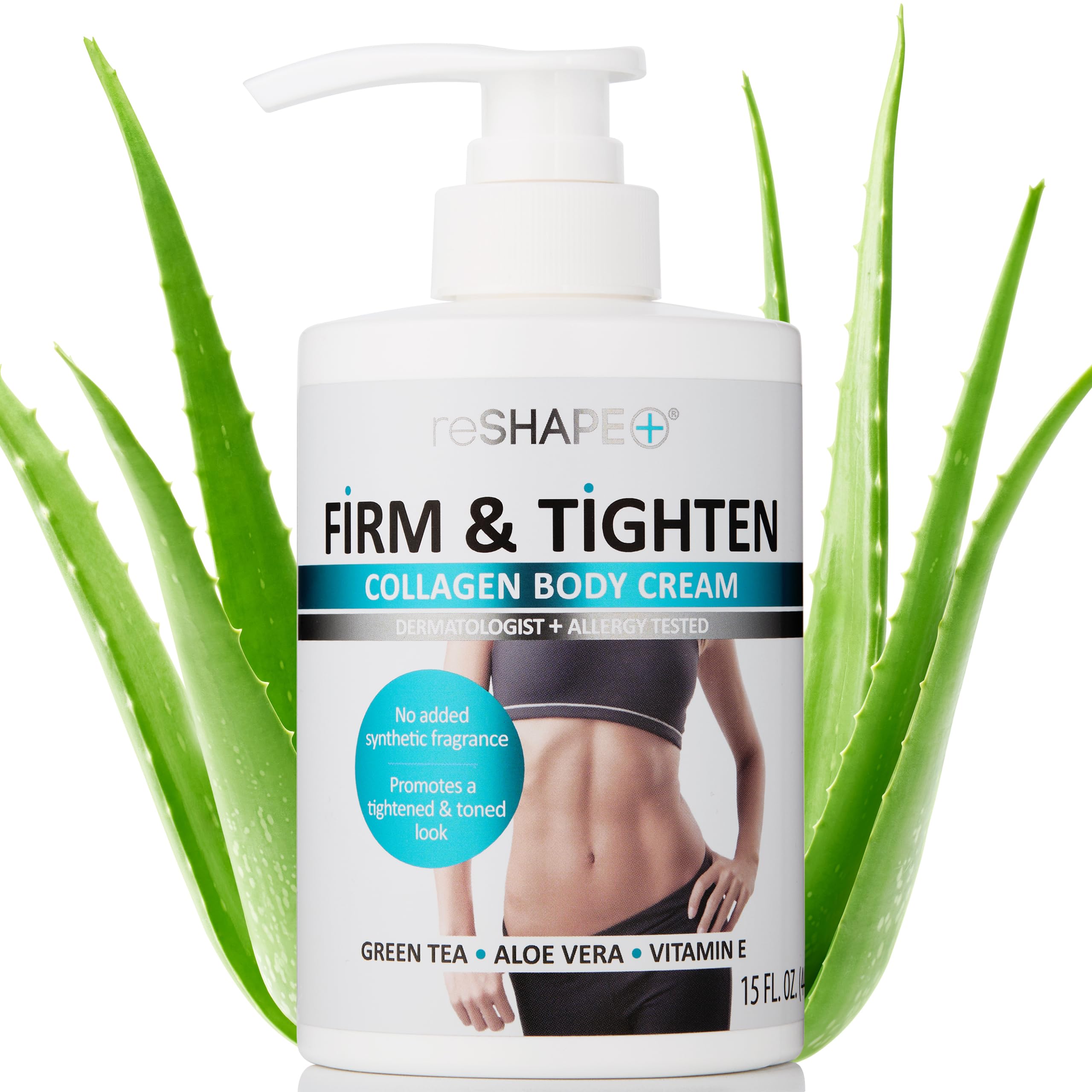 Reshape+ front bottle 15 oz showing product and brand for visible firmness