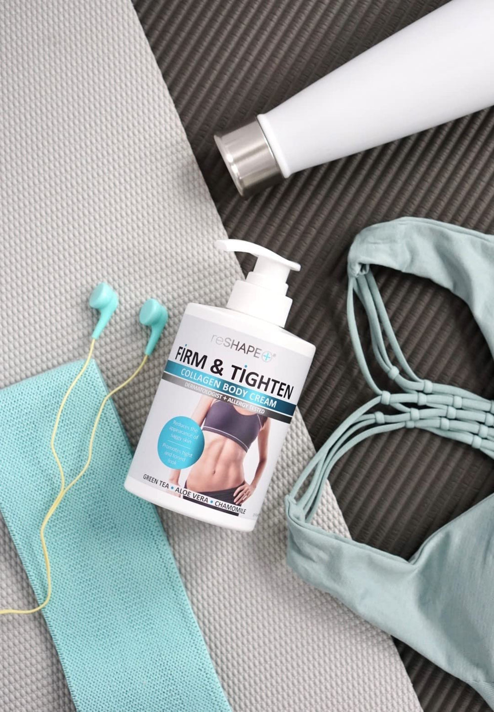Reshape+ back label with directions and product claims for informed use