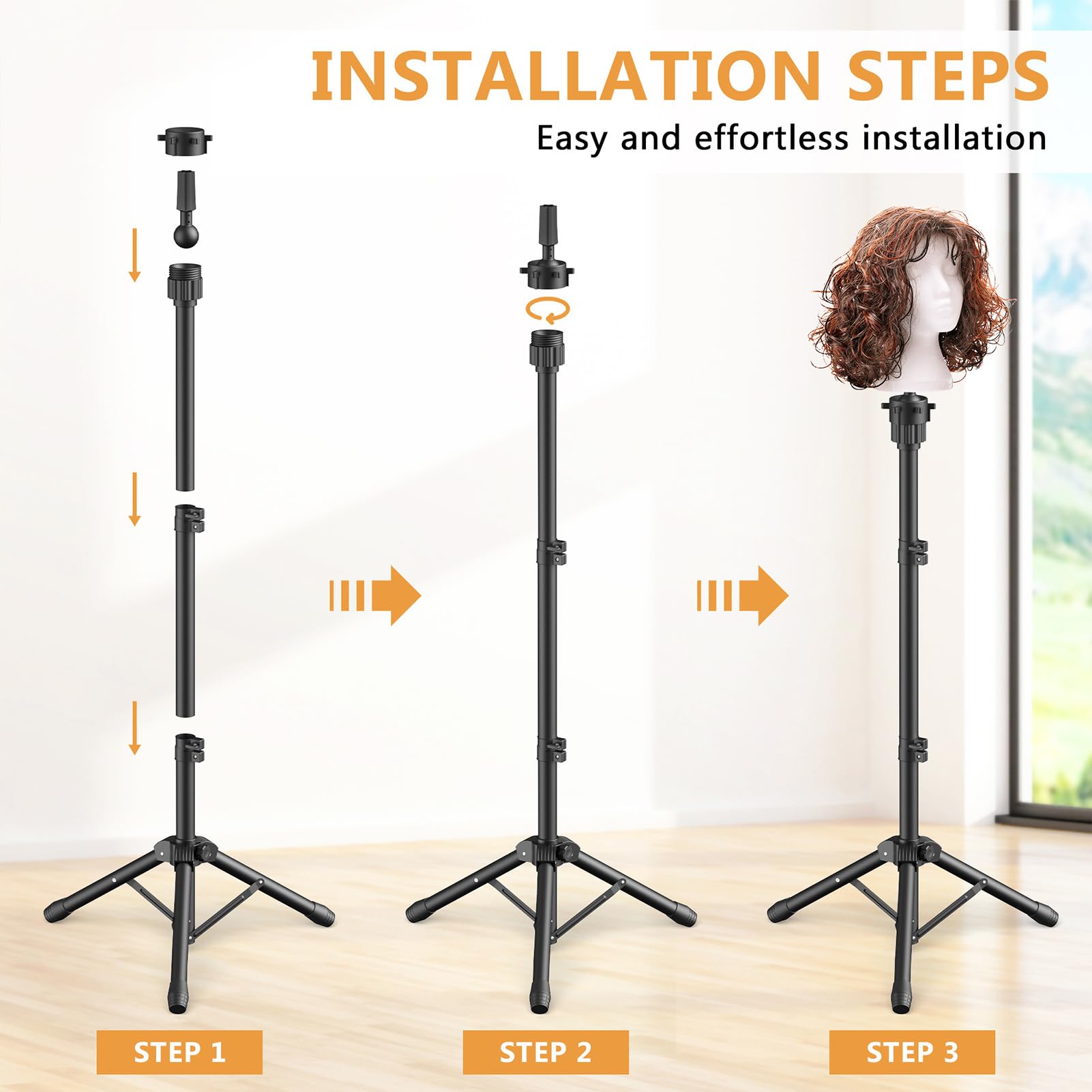 Retbtnm rotatable mannequin head tilted to angle illustrating flexible styling positions