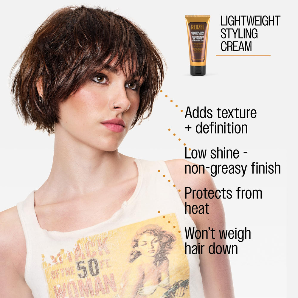 REUZEL styling with diffuser showing enhanced curl definition benefit