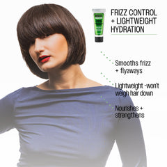 REUZEL before and after image highlighting frizz control and softer hair