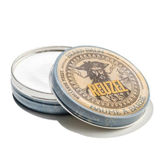 Reuzel beard balm Deep Wood tin front view showing product label and size