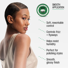 REUZEL being applied with a comb through hair, shows even distribution and hold