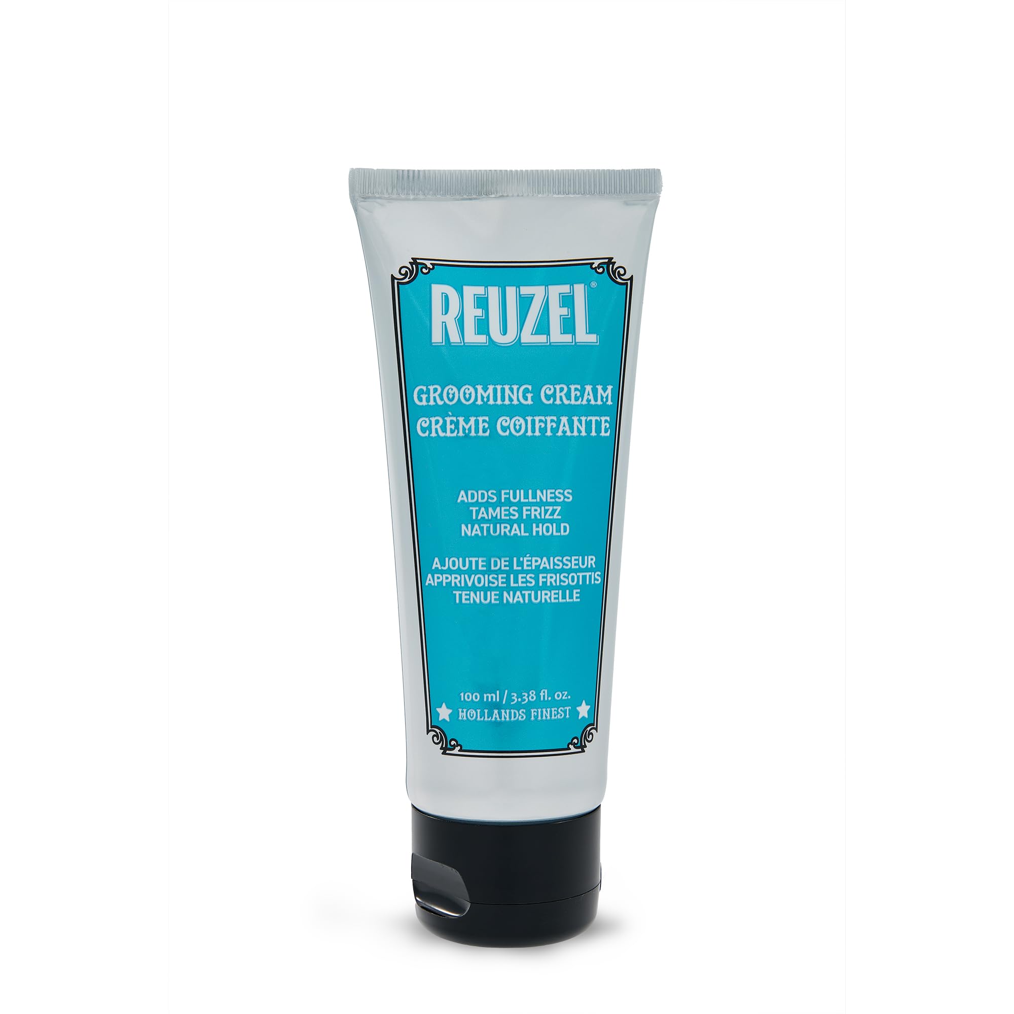 REUZEL grooming cream front jar displaying label and size benefit