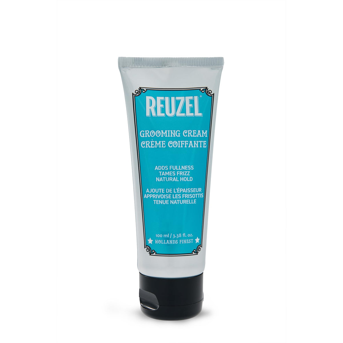 REUZEL grooming cream front jar displaying label and size benefit