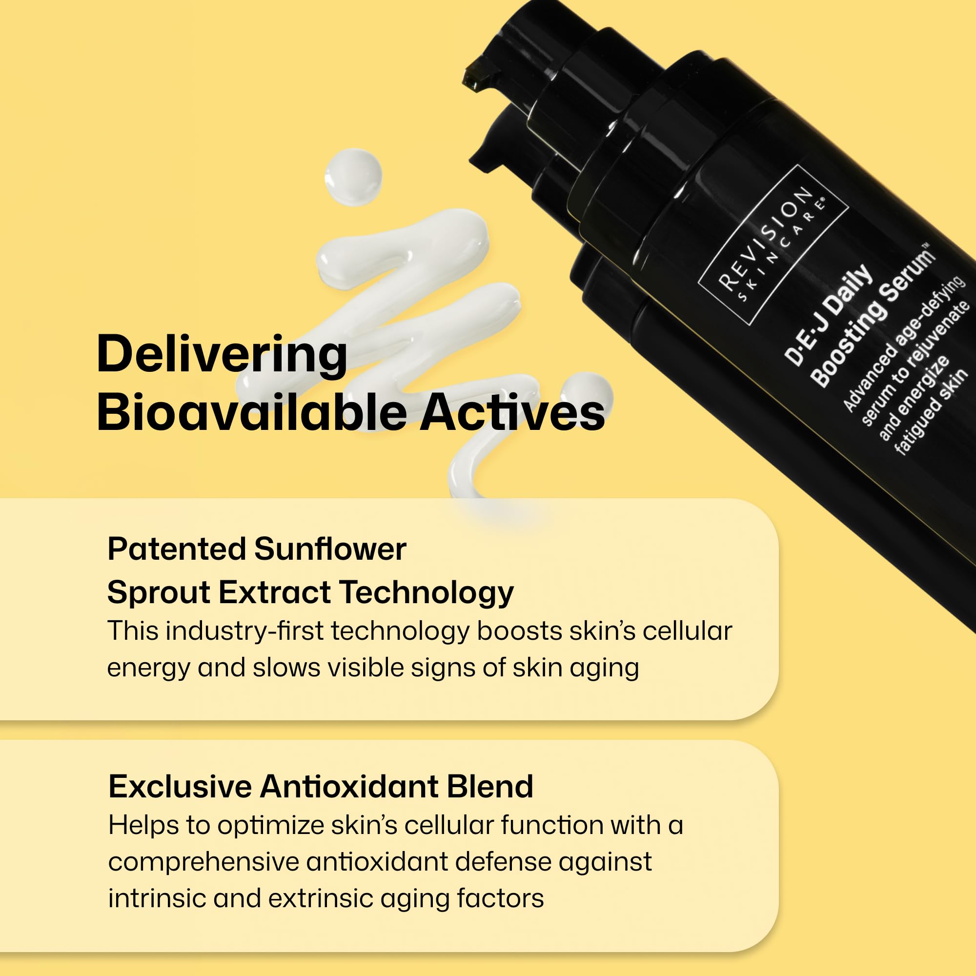 Revision Skincare bottle staged with other routine products illustrating layering
