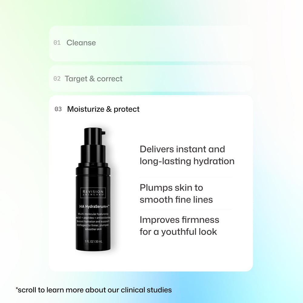 Revision Skincare label close-up that emphasizes product name and usage clarity