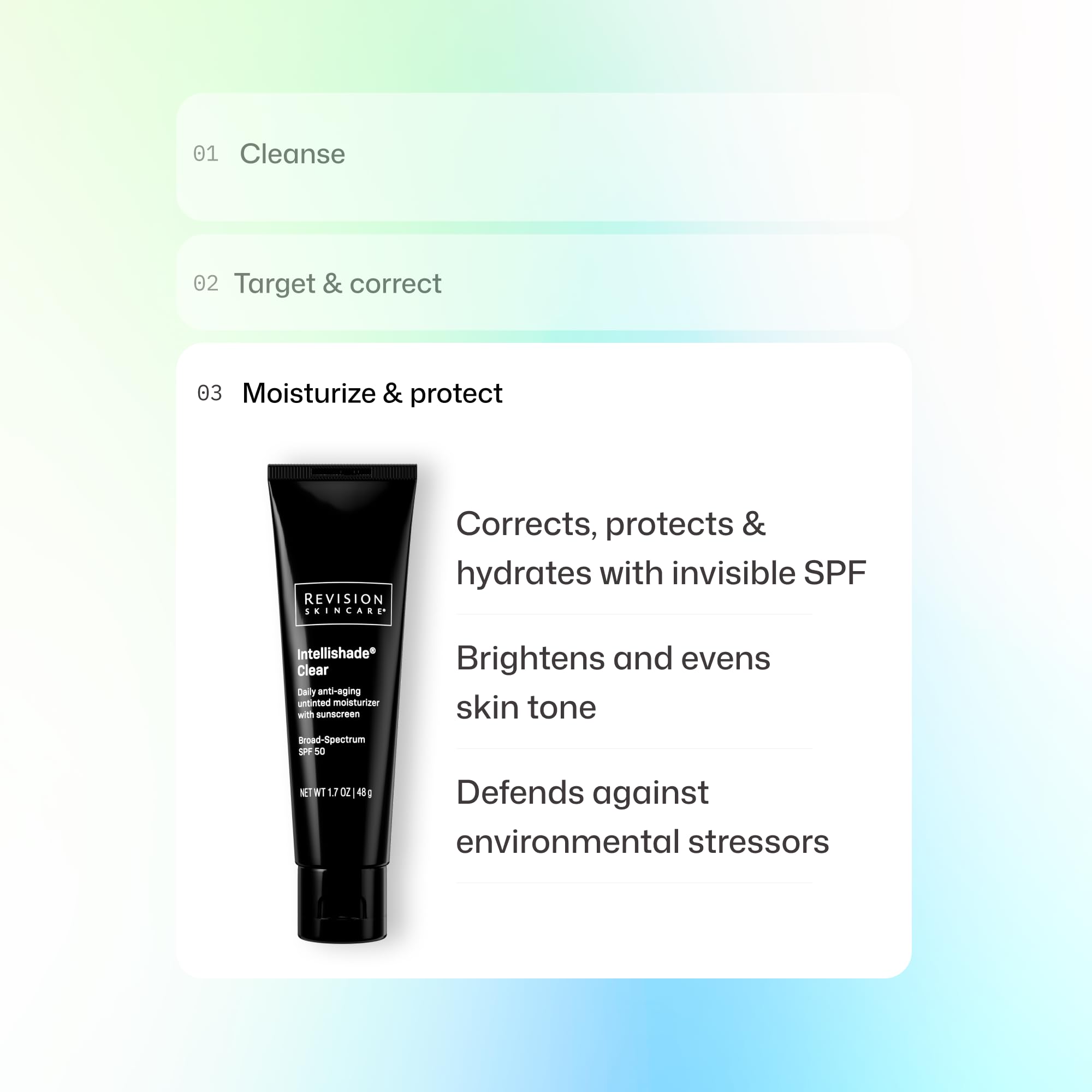 Revision Skincare applied on hand showing smooth, invisible finish and coverage