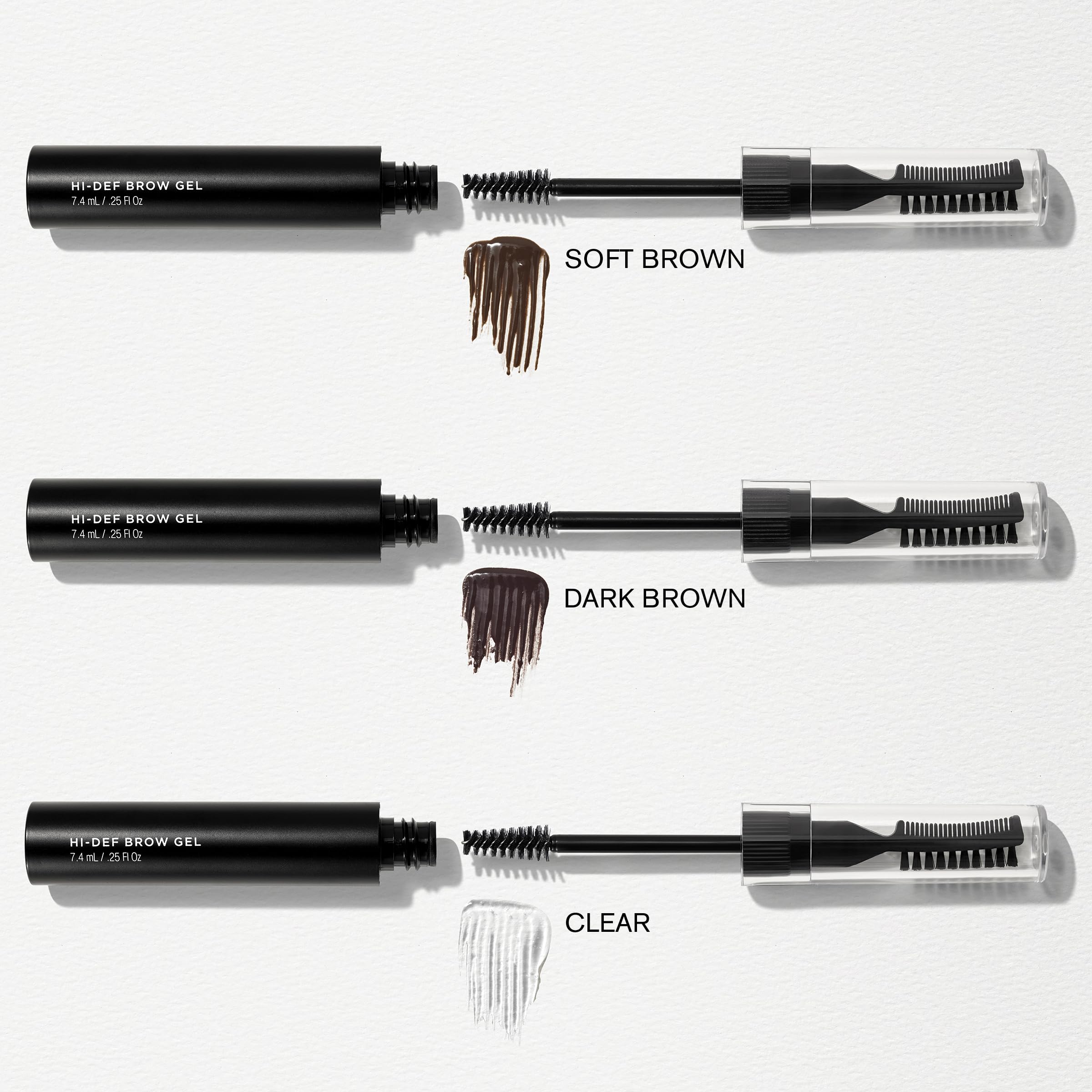 RevitaLash soft brown gel texture close-up showing buildable tint benefit