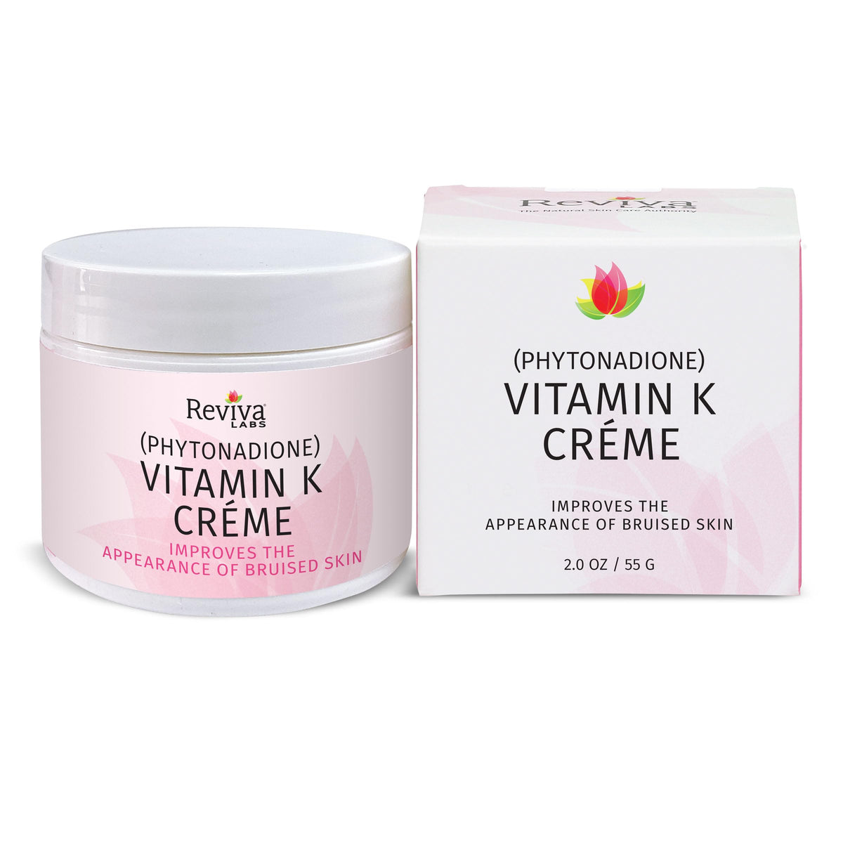 Reviva Labs front packaging showing Vitamin K cream benefits