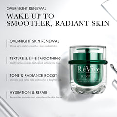 RéVive being applied to skin from fingertips showing hydrated results