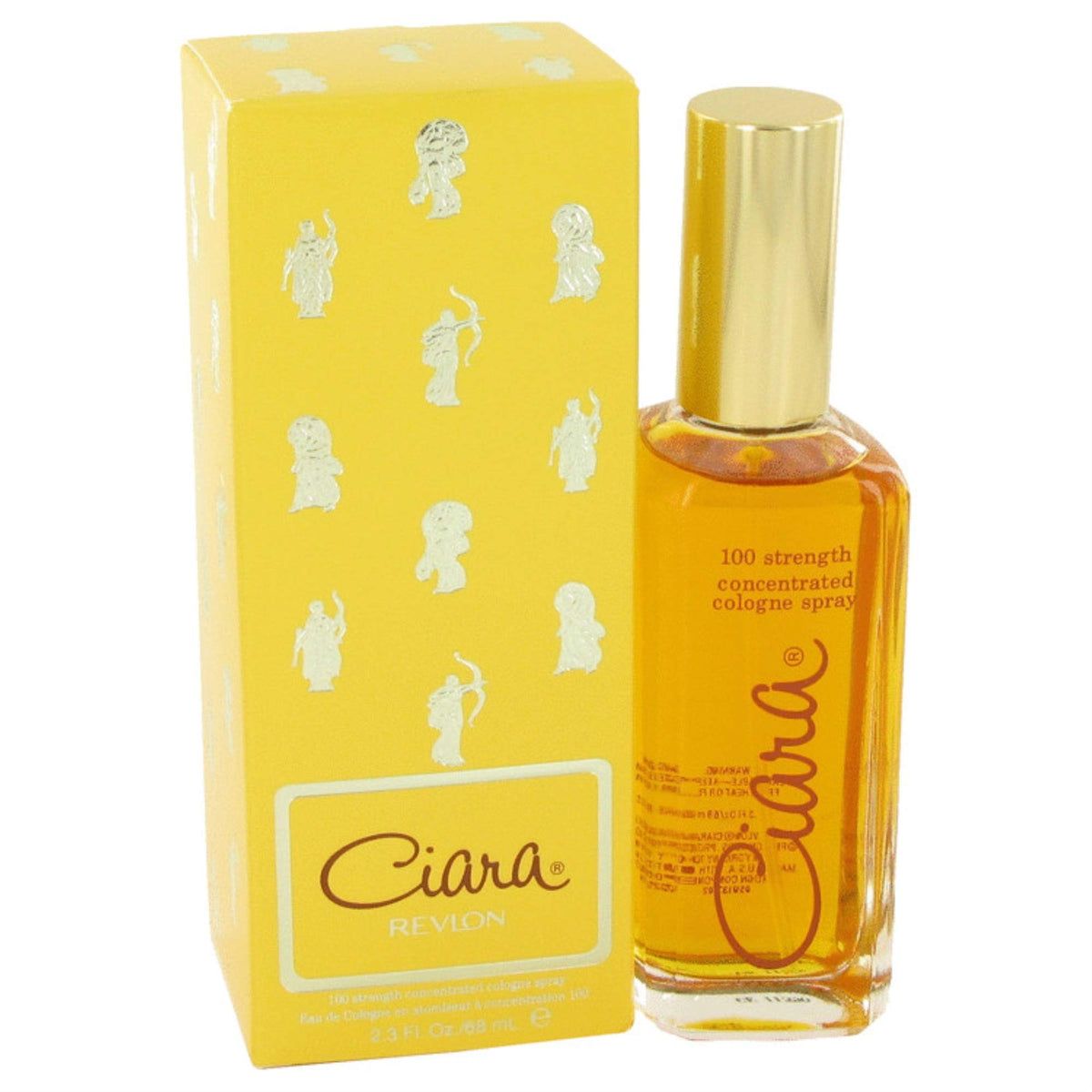 Revlon Ciara bottle front view showing elegant glass and label, highlighting brand and classic design