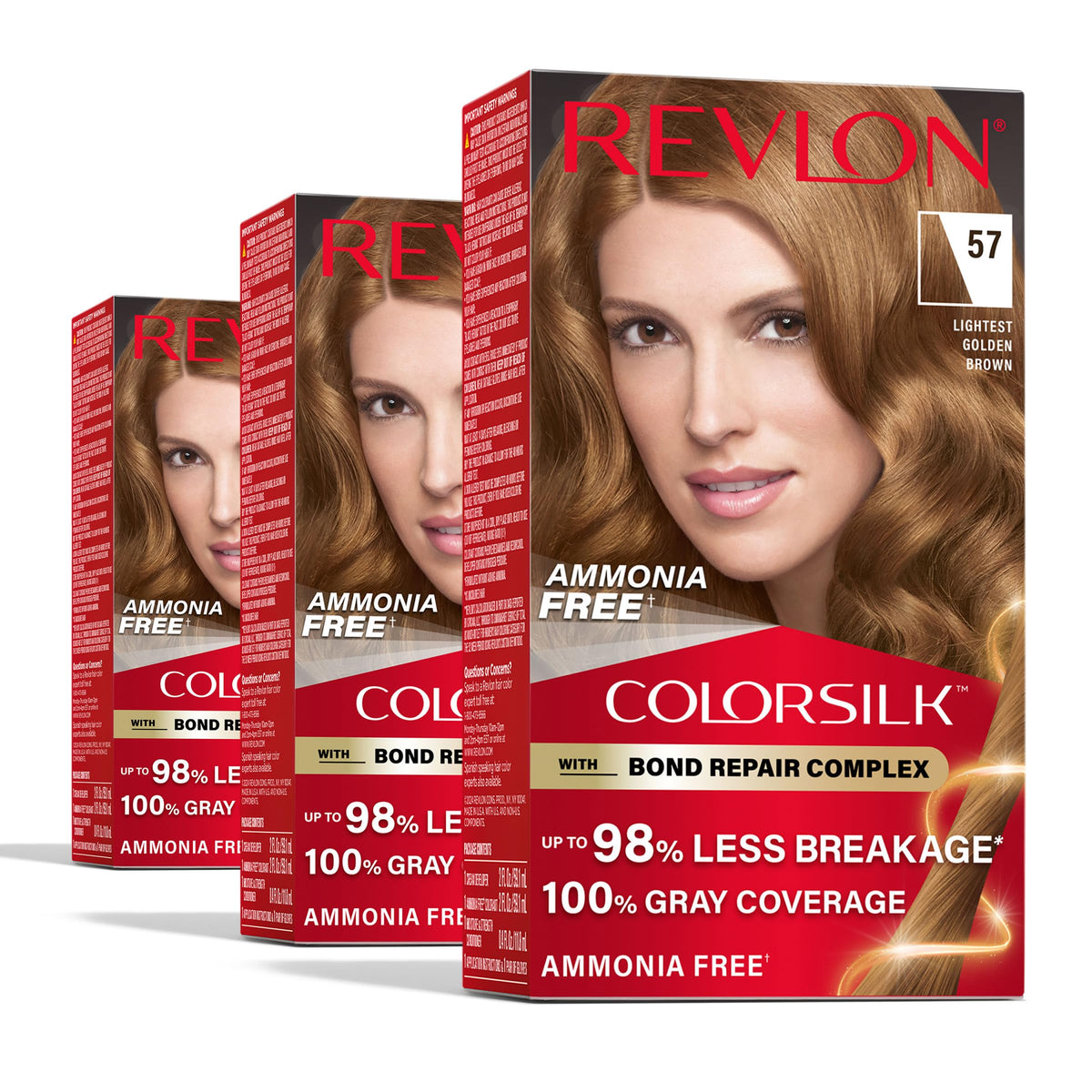 Revlon ColorSilk front packaging showing shade and benefits for vibrant color