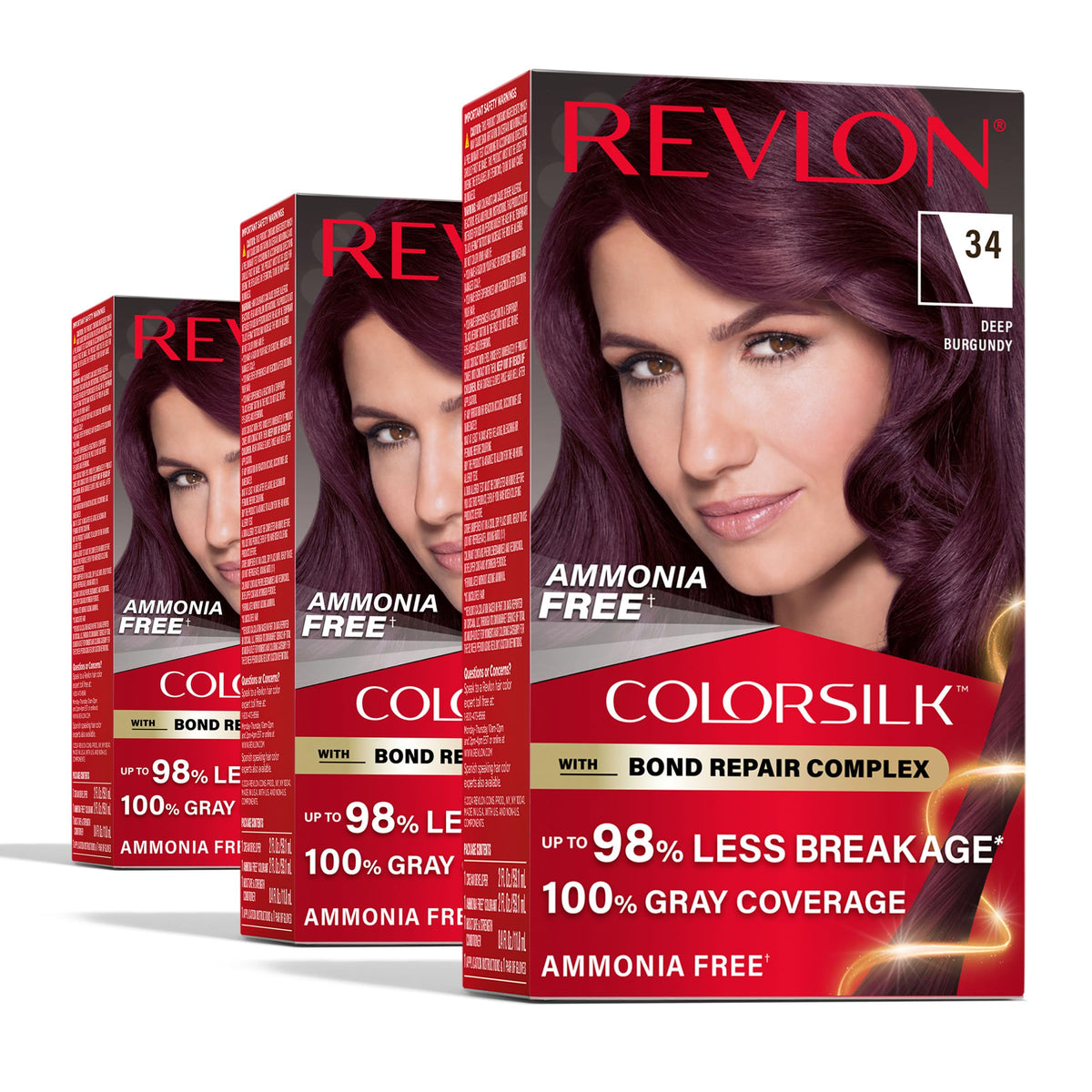 Revlon ColorSilk front packaging showing shade and clear usage benefit