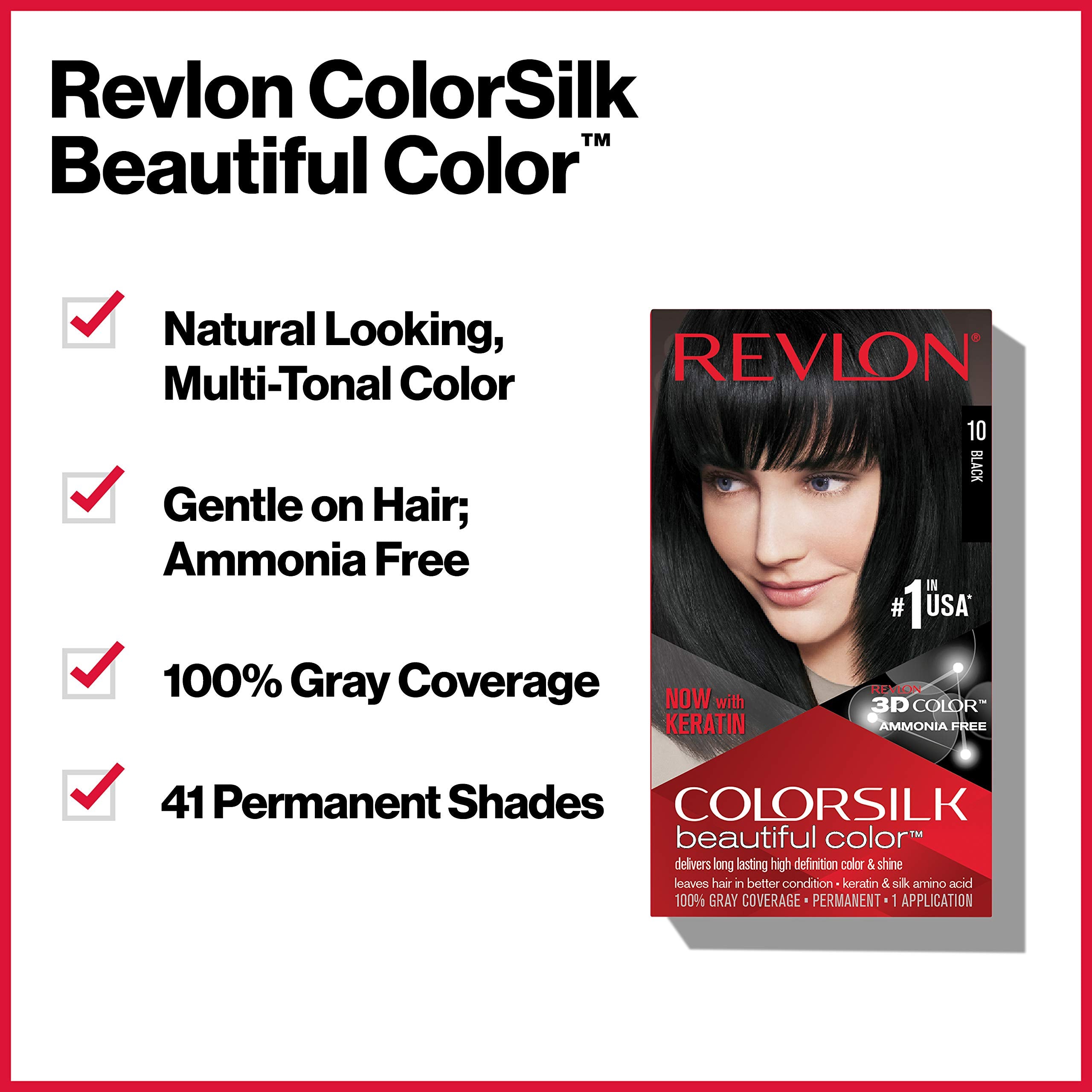 Revlon Colorsilk kit open with developer bottle and applicator