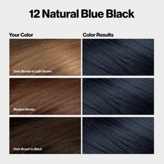 Revlon shade swatch Natural Blue Black displaying true color payoff