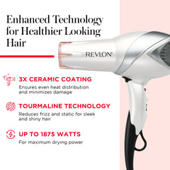 REVLON concentrator nozzle attached for precise styling and smooth finish