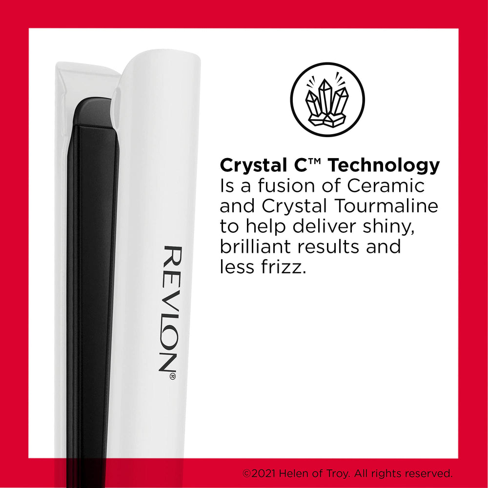 REVLON plate close-up highlighting ceramic crystal tourmaline surface for smooth glide