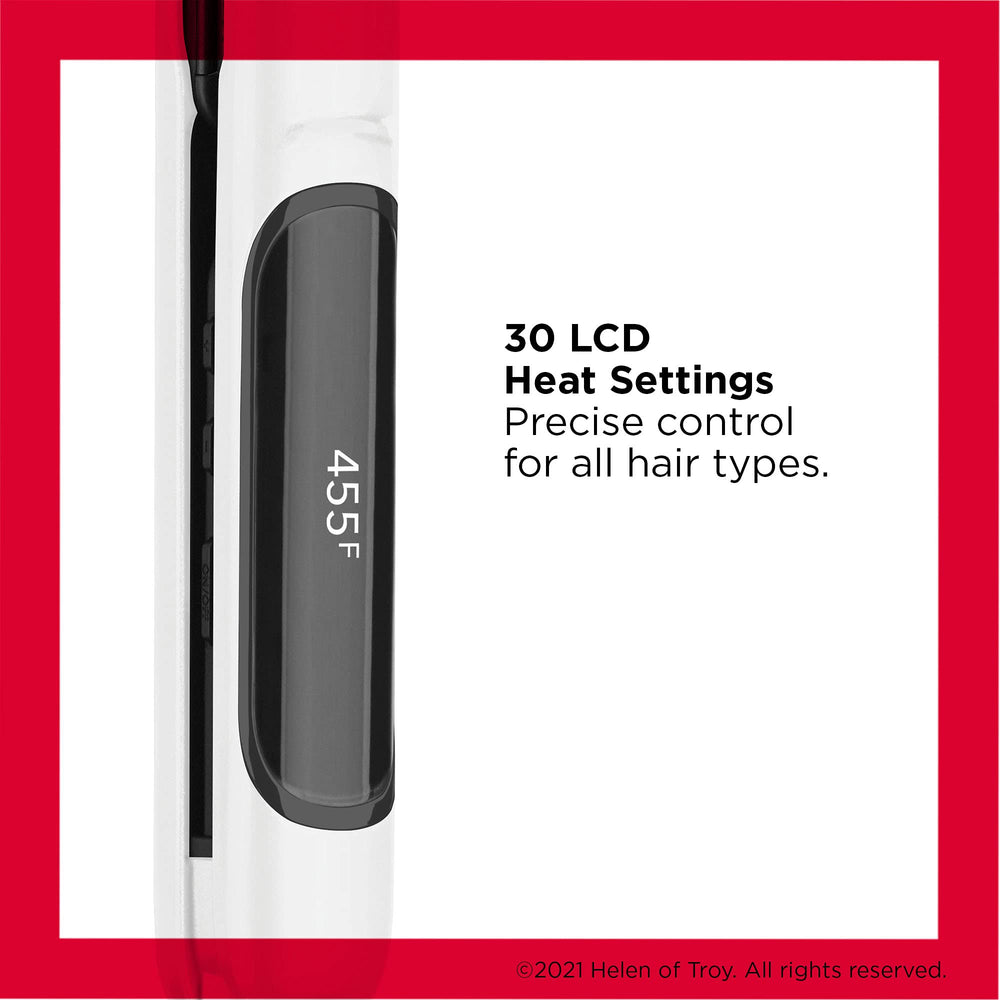 REVLON digital temperature display showing adjustable heat for precise styling