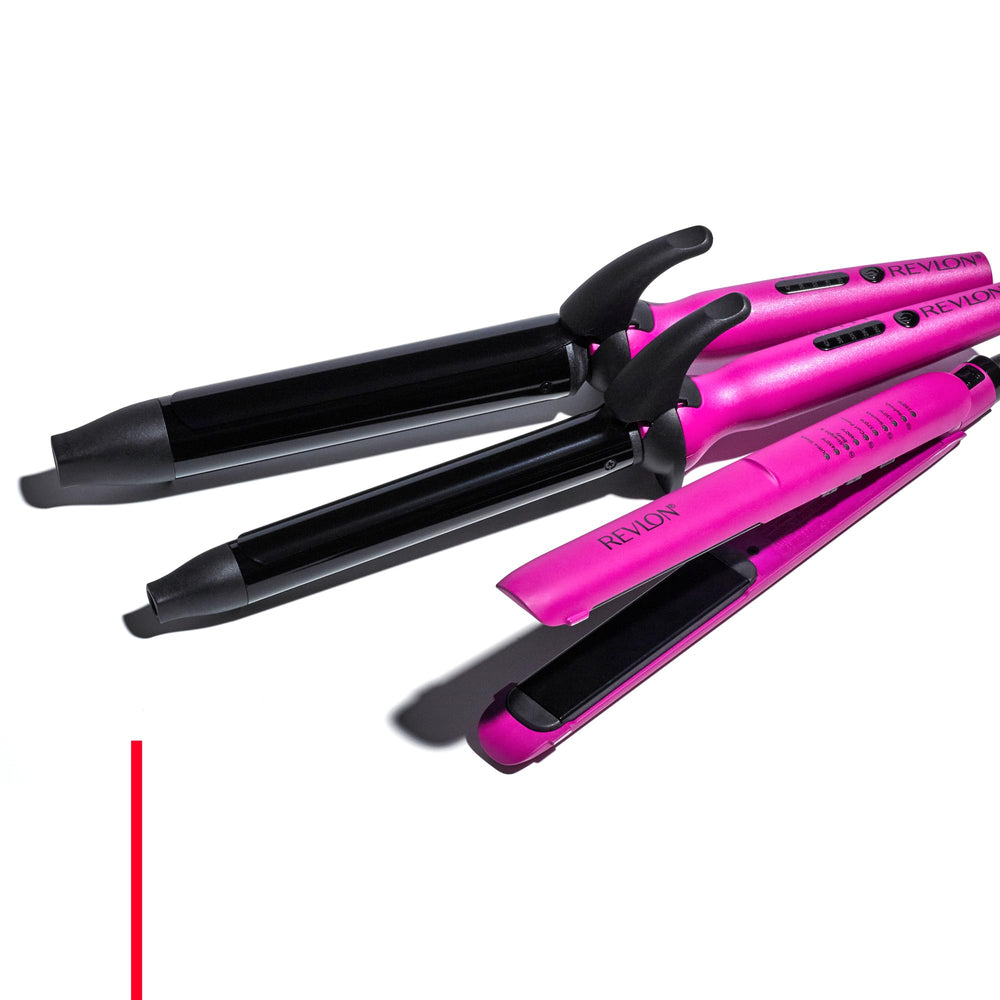 REVLON Easy Heat held in hand to display barrel length and scale