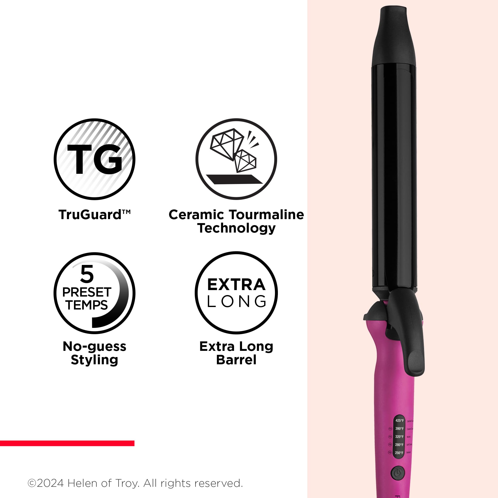 REVLON Easy Heat plugged in abroad showing dual-voltage convenience
