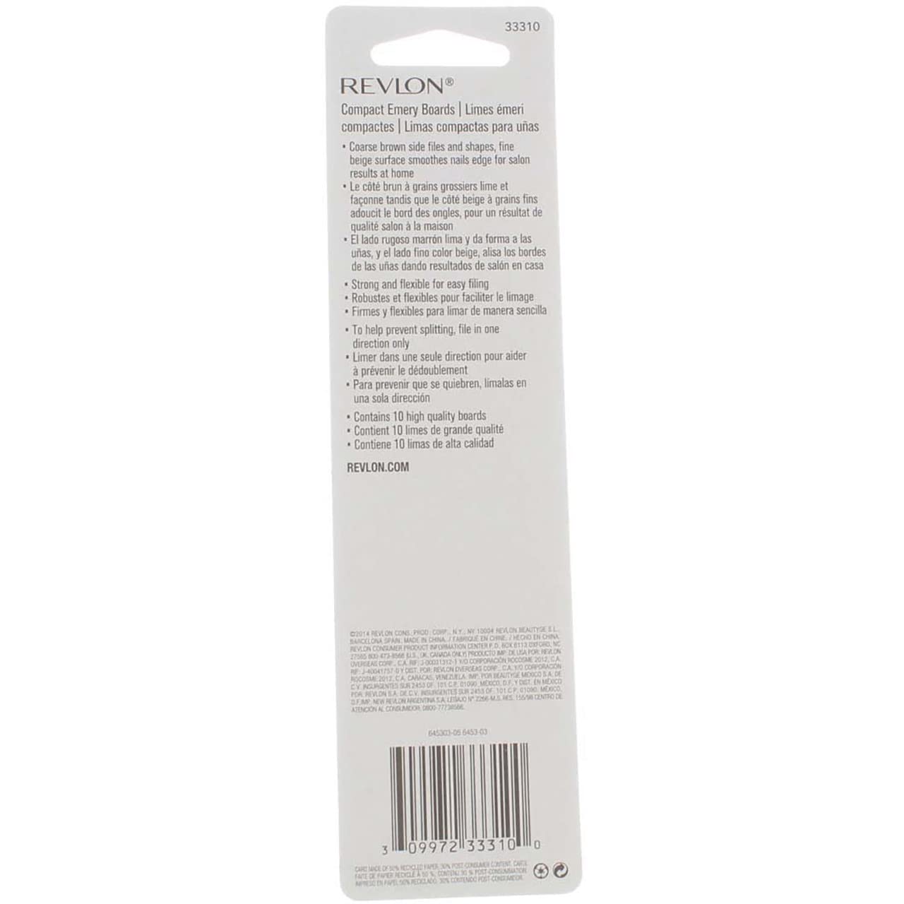 REVLON dual-side view showing coarse shaping side and fine finishing side