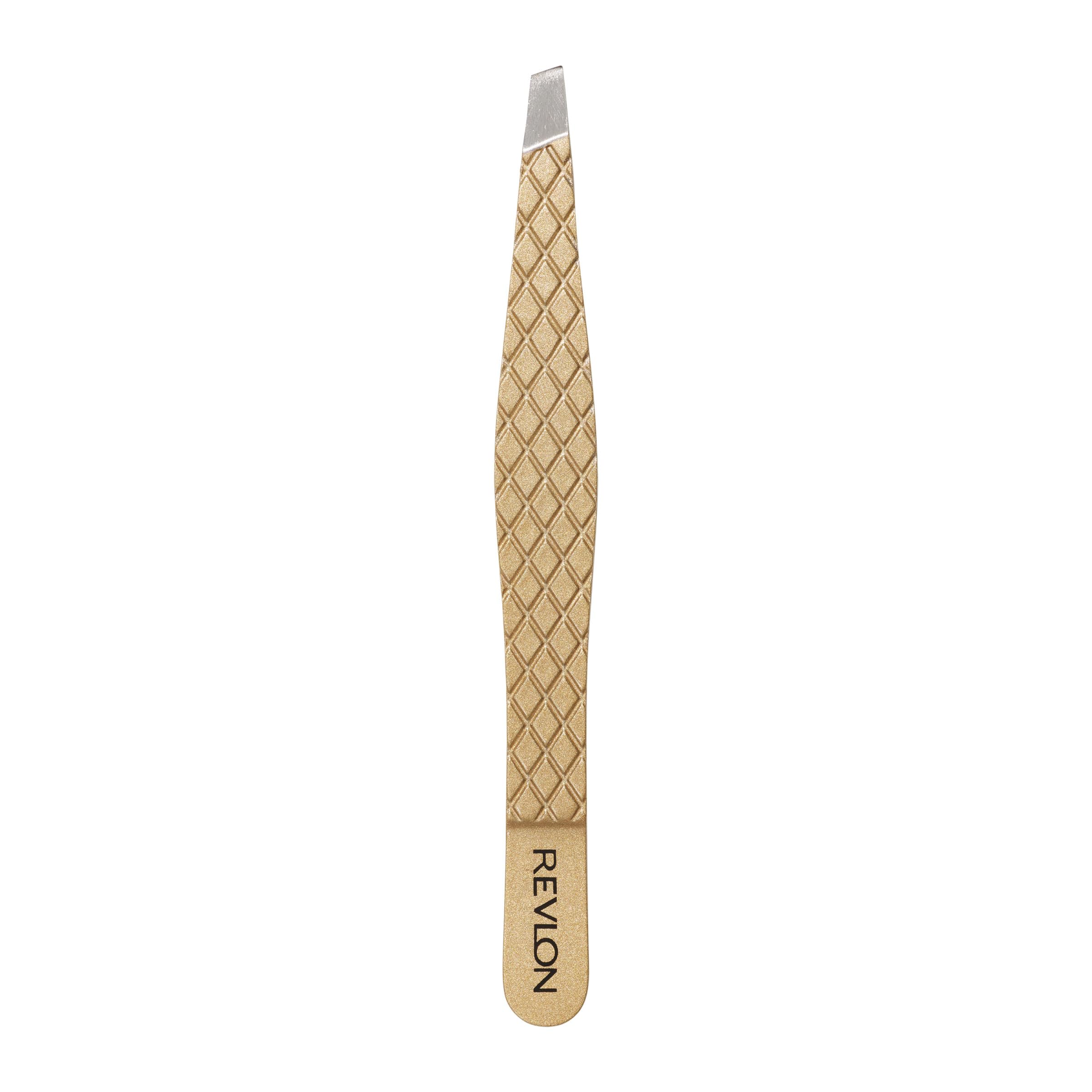 Revlon diamond-coated slant tip closeup showing precise grip and durability