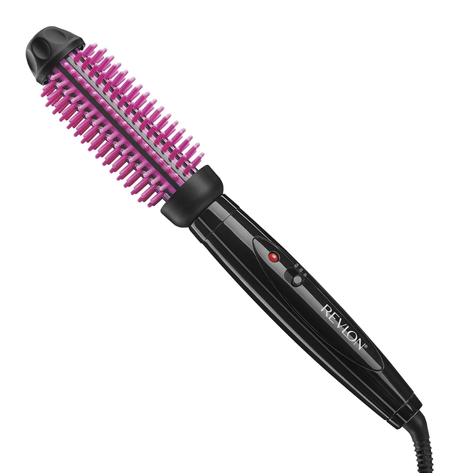 REVLON hot brush front angle showing barrel and handle for fast styling