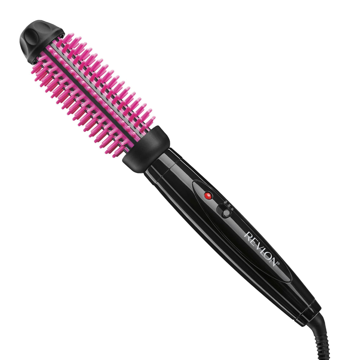 REVLON hot brush front angle showing barrel and handle for fast styling