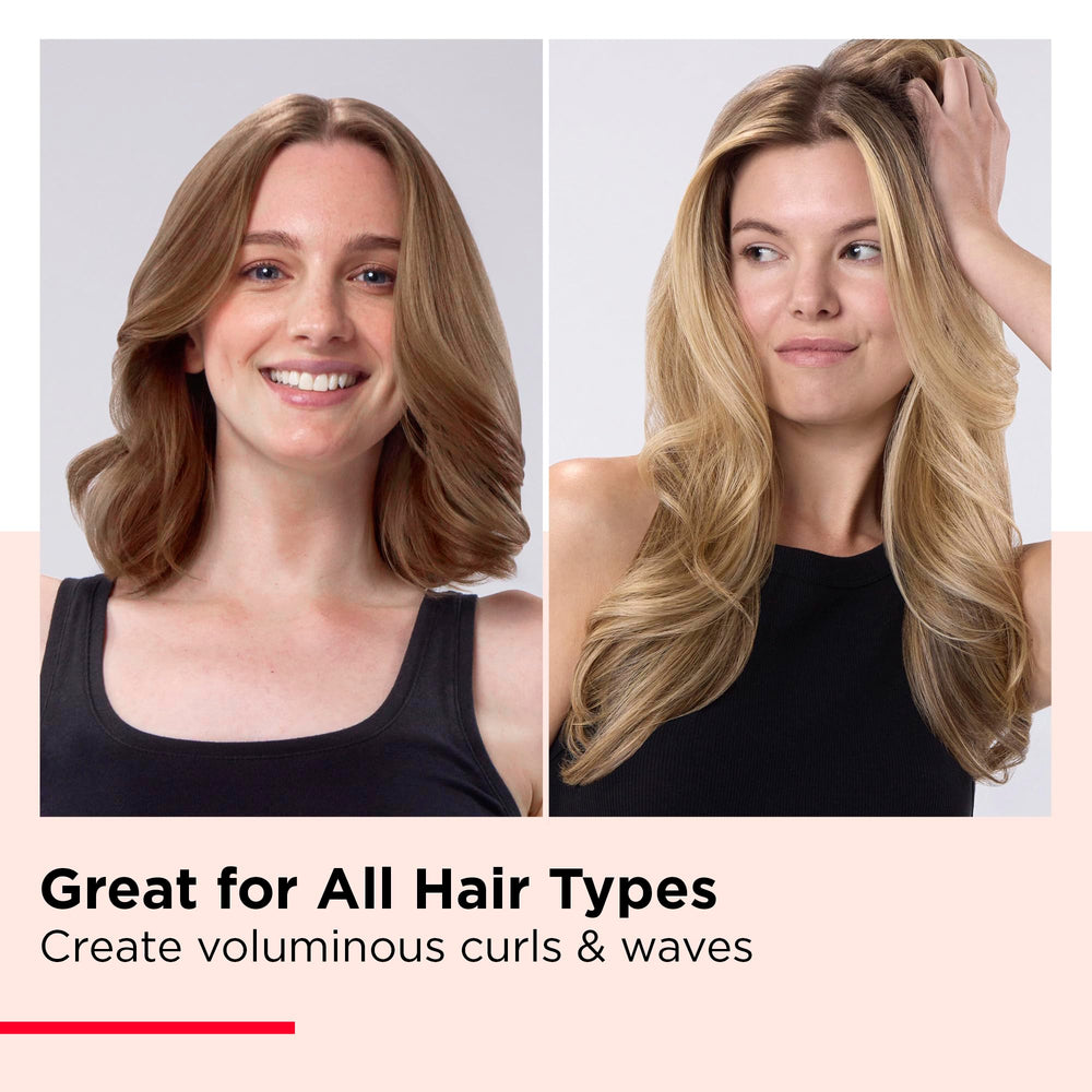 REVLON hot brush on bathroom counter styled hair for daily convenience