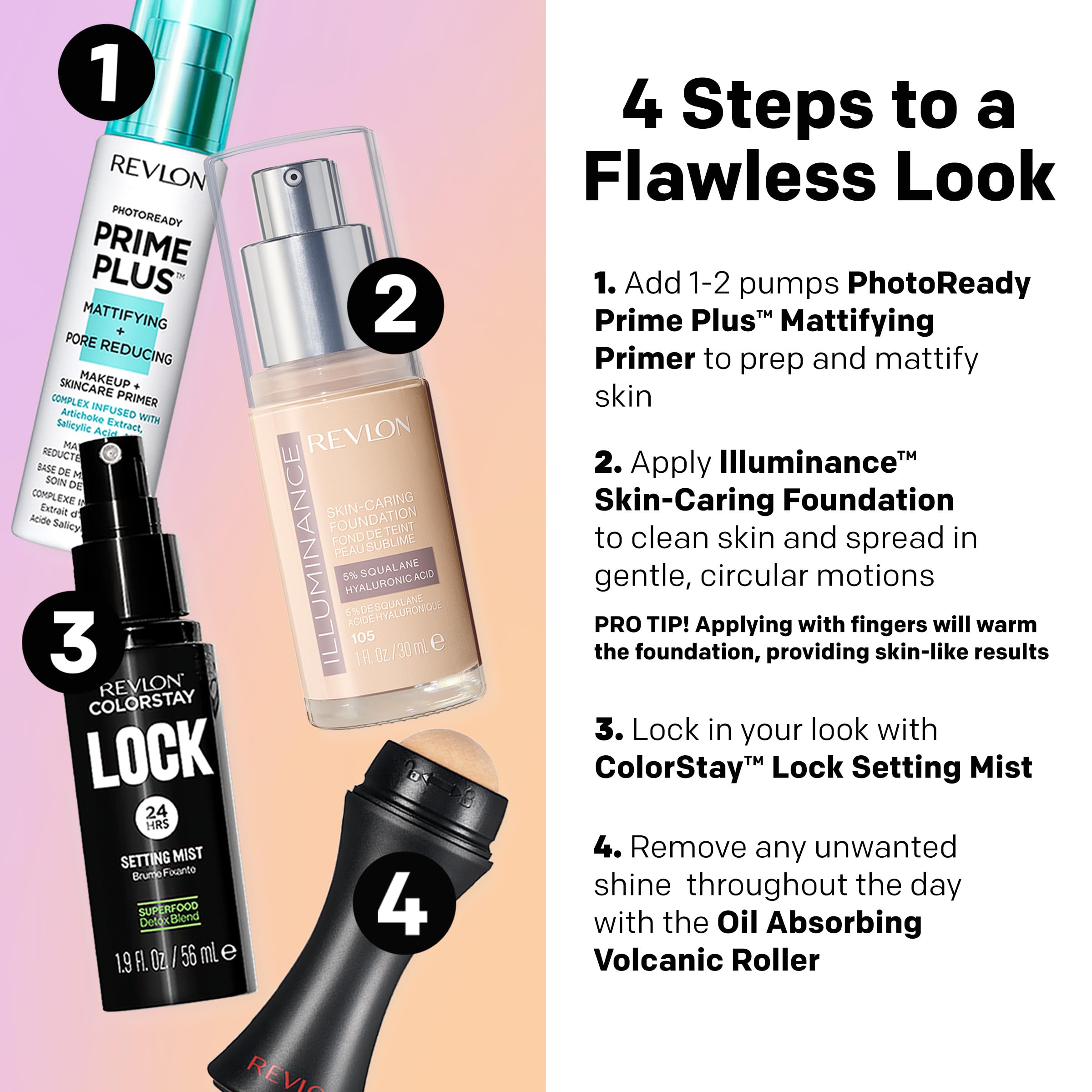 Display of multiple Illuminance shades, Revlon demonstrates broad shade range options