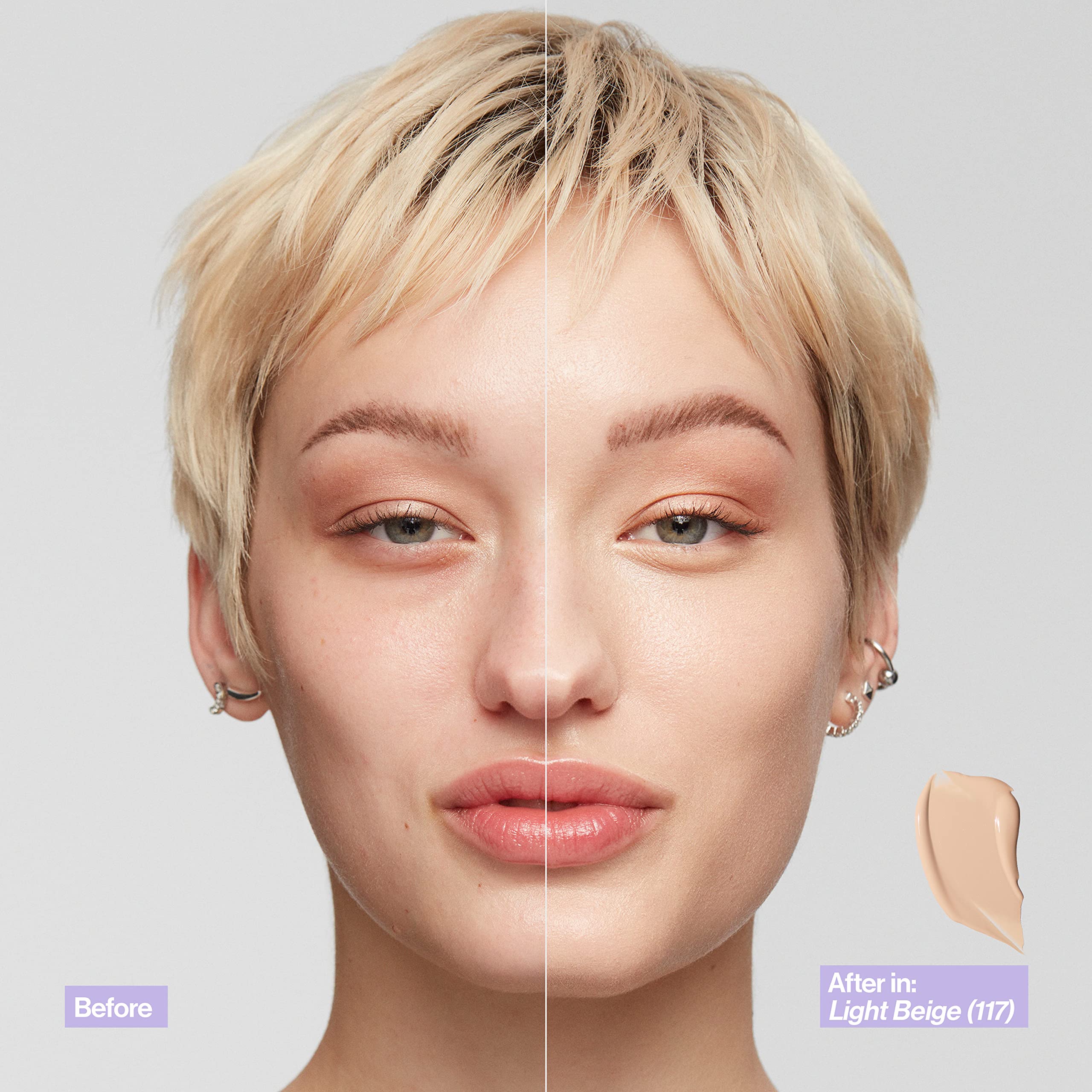 REVLON creamy texture swiped on skin showing smooth blending benefit