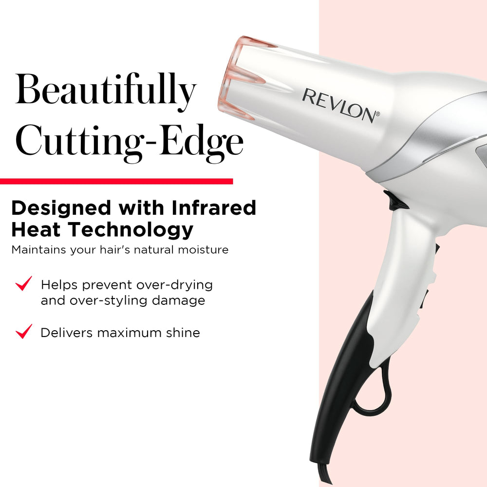 REVLON handle and controls close-up offering customizable heat and speed settings