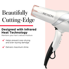 REVLON handle and controls close-up offering customizable heat and speed settings