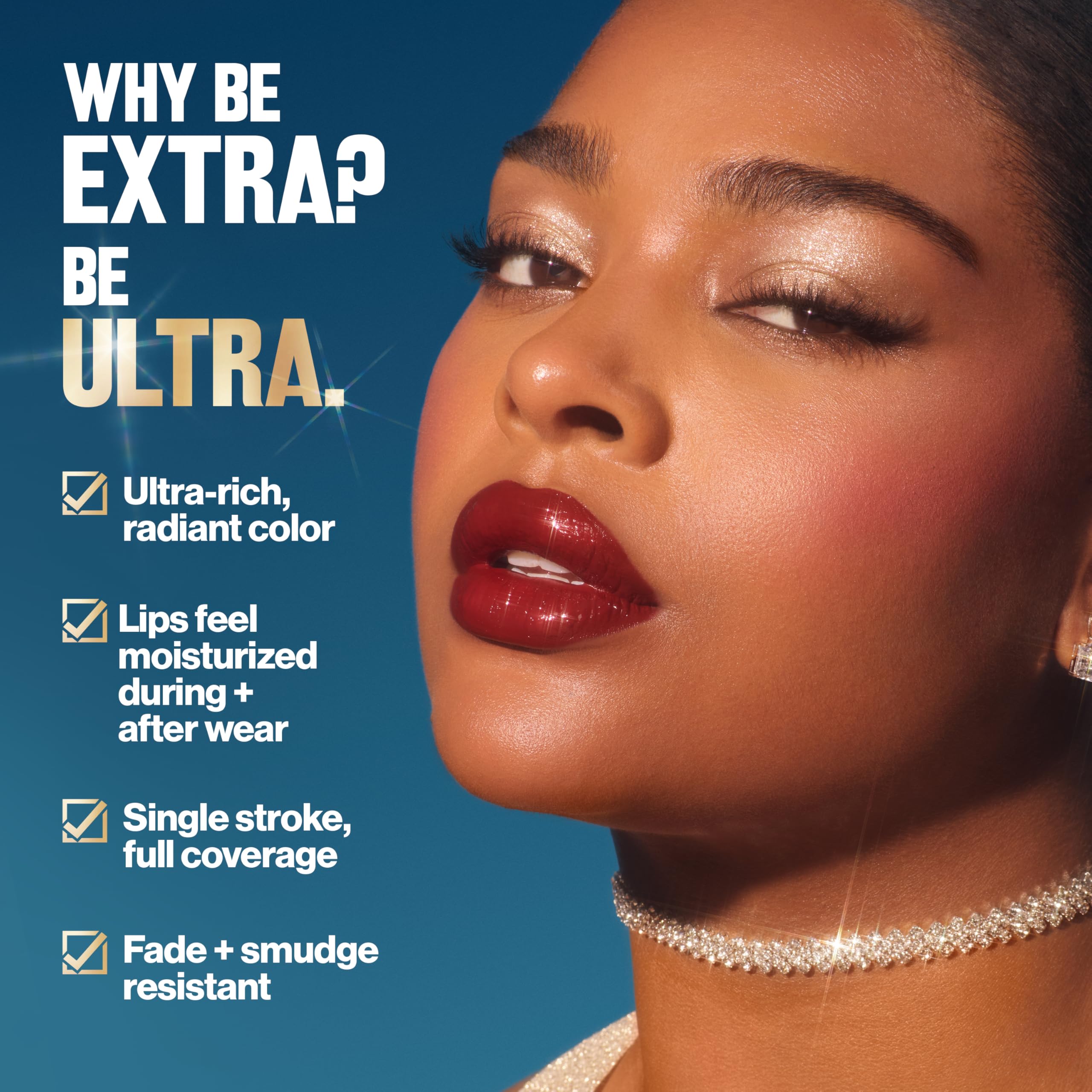 REVLON open tube with soft shadow, emphasizing premium packaging benefit