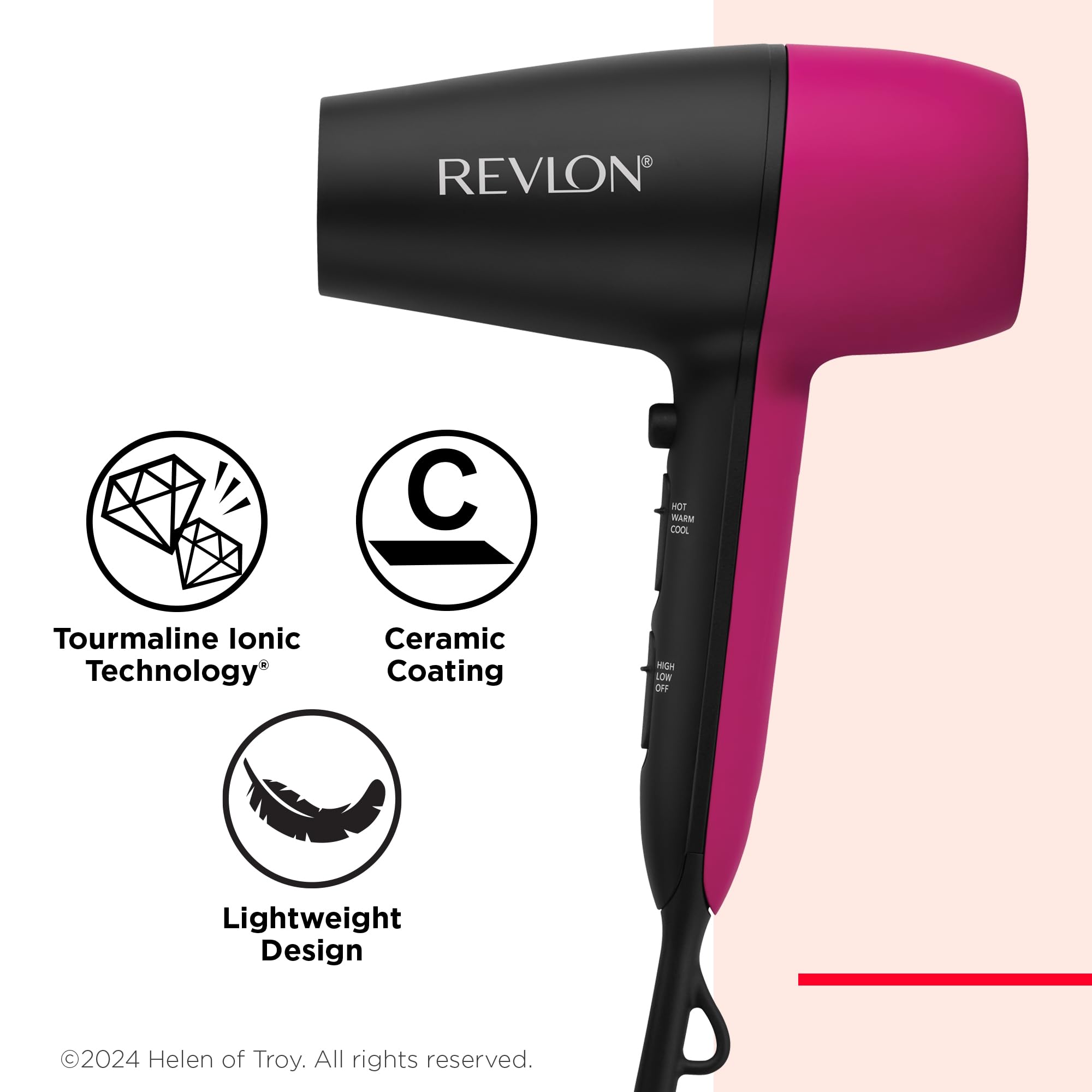 REVLON ceramic tourmaline coating close detail preserving moisture and reducing frizz