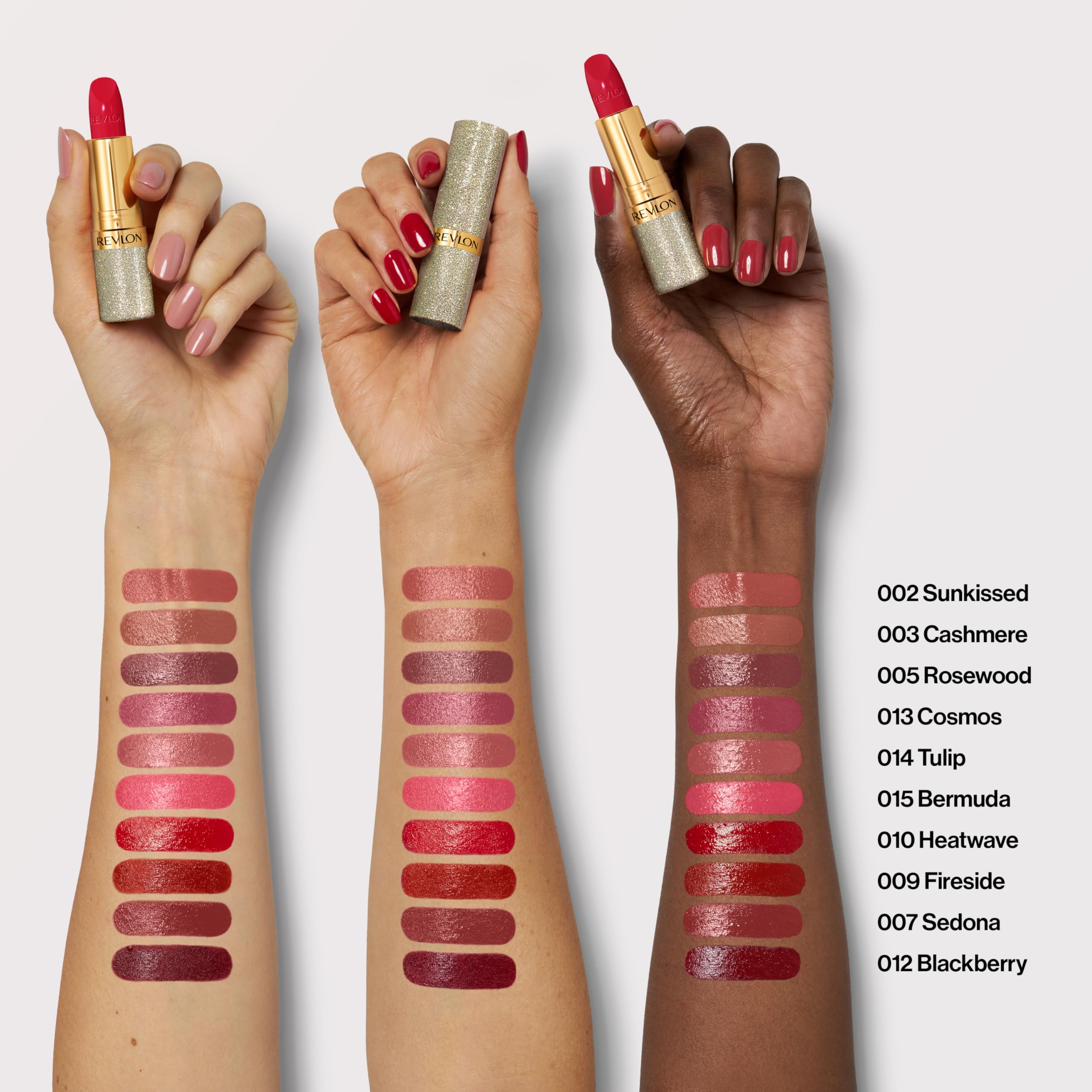 REVLON product label close-up showing shade number 003 for easy identification benefit