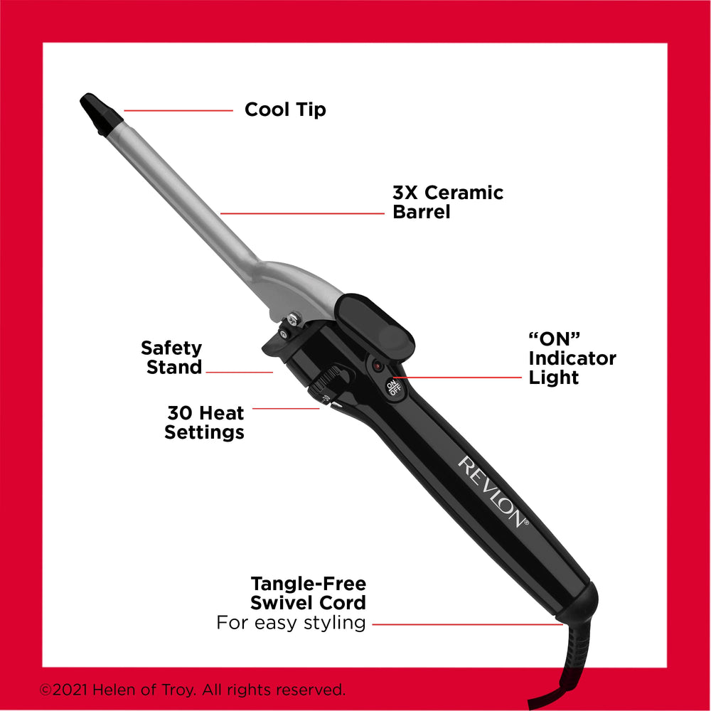 REVLON heat dial closeup with resistant adjustment to prevent accidental change