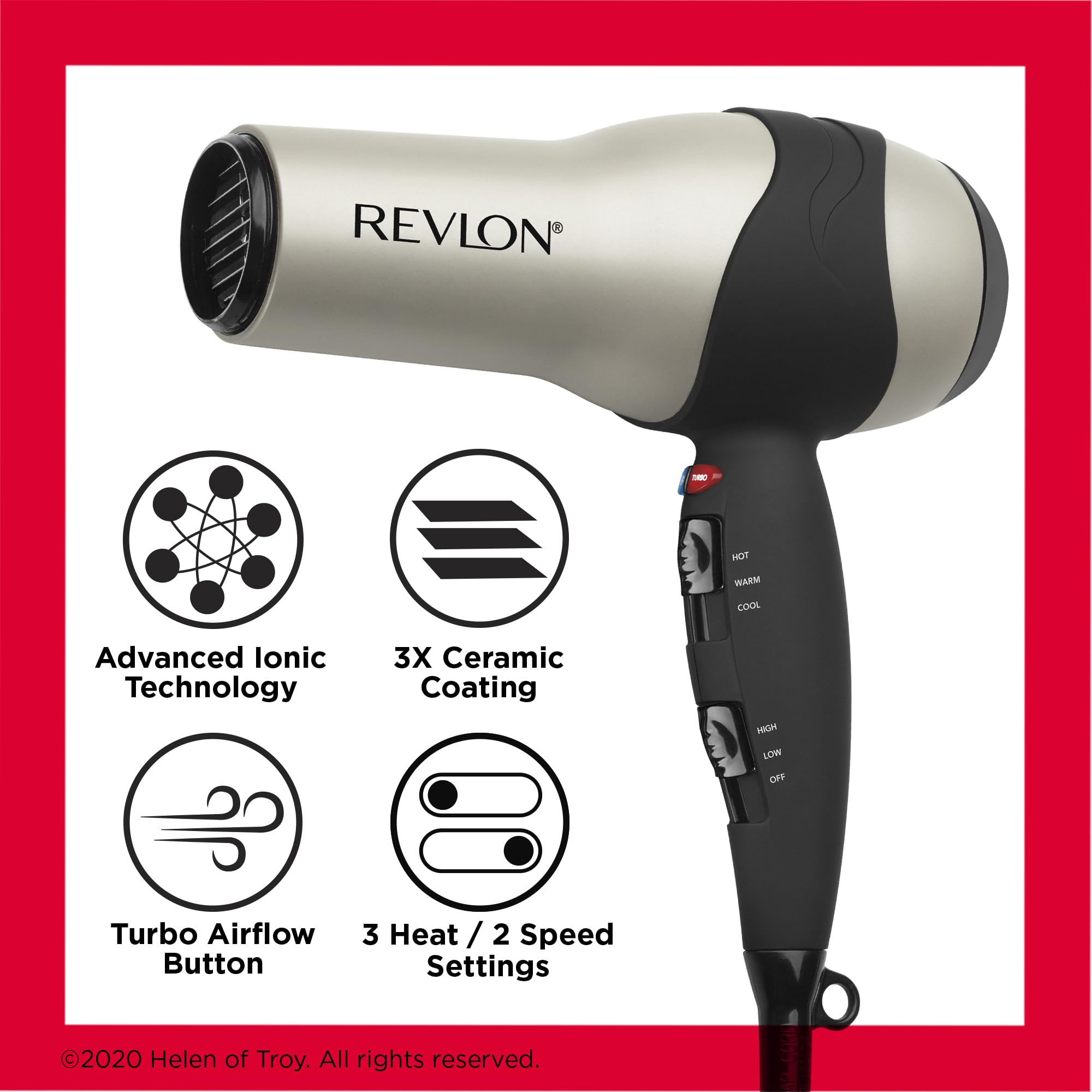 REVLON turbo hair dryer in use styling hair for faster drying and smoother results benefit