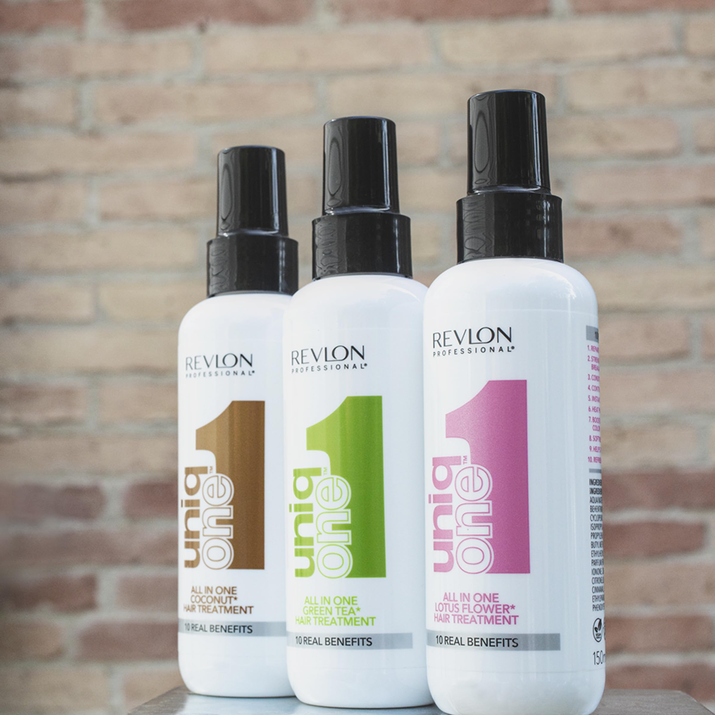 Revlon Professional on bathroom vanity in lifestyle scene showing daily routine use and scent