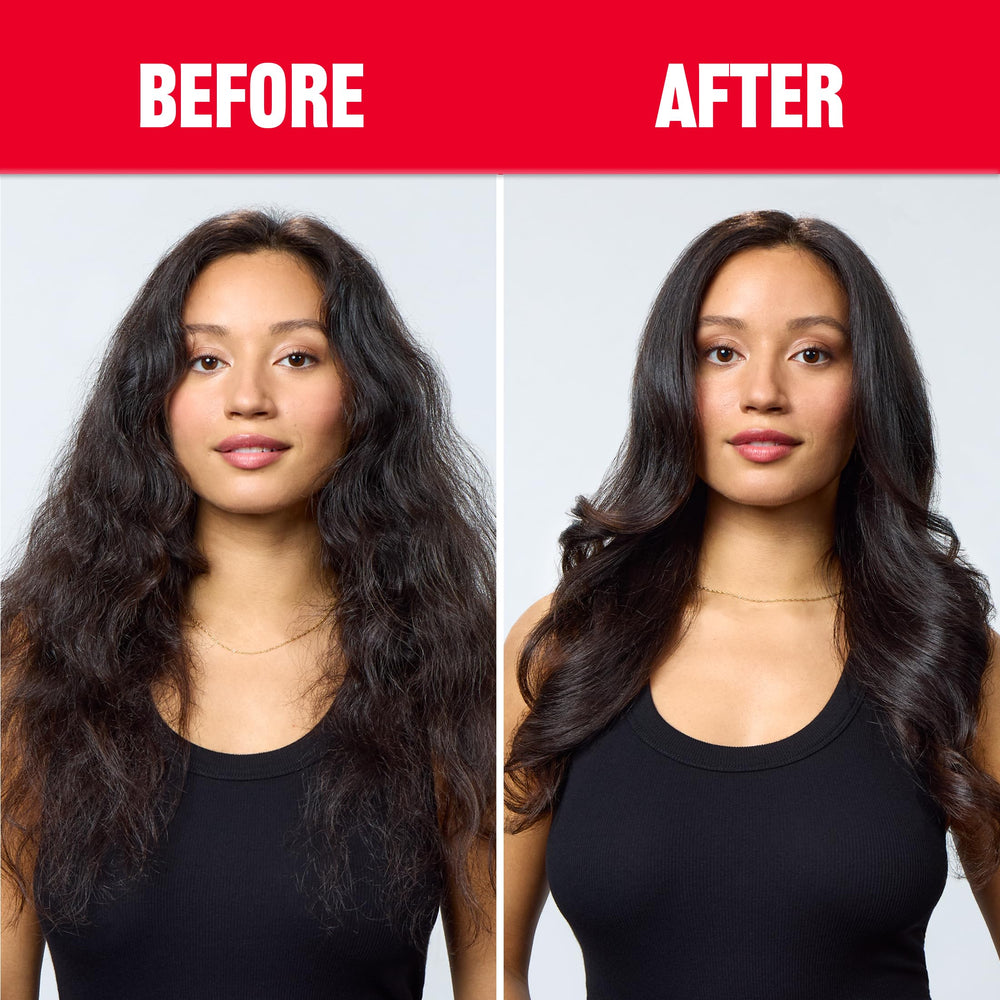 REVLON packaging and label highlighting model and ceramic barrel benefits
