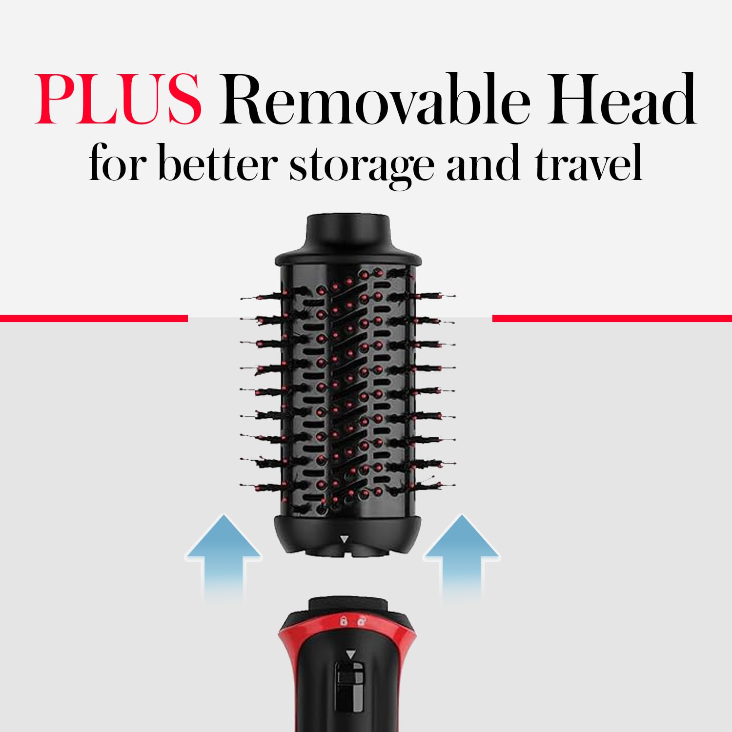 REVLON packed Volumizer Plus in travel bag for compact styling on the go