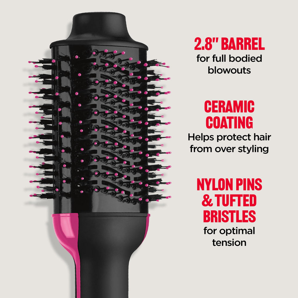 REVLON size comparison showing 2.8-inch barrel scale against a ruler for fit