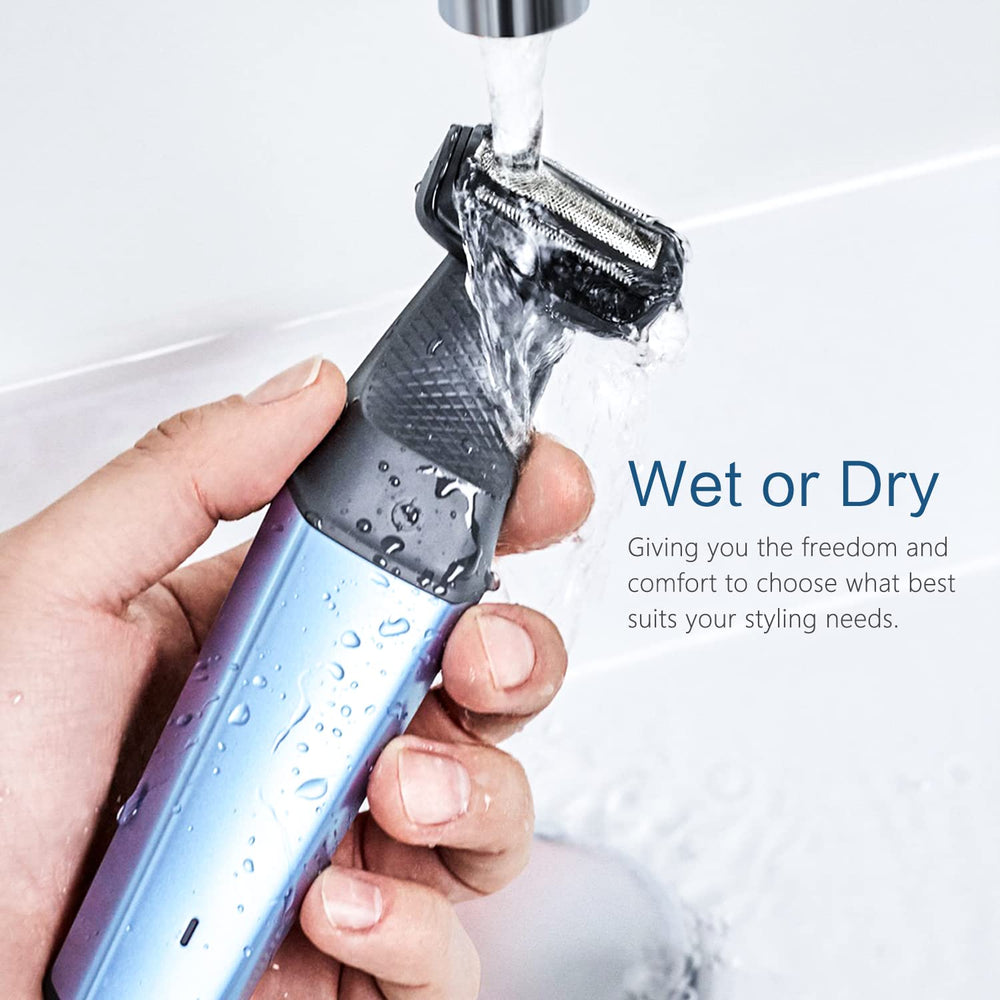 RF RollingFit heads staged in bathroom lifestyle scene for convenient grooming readiness