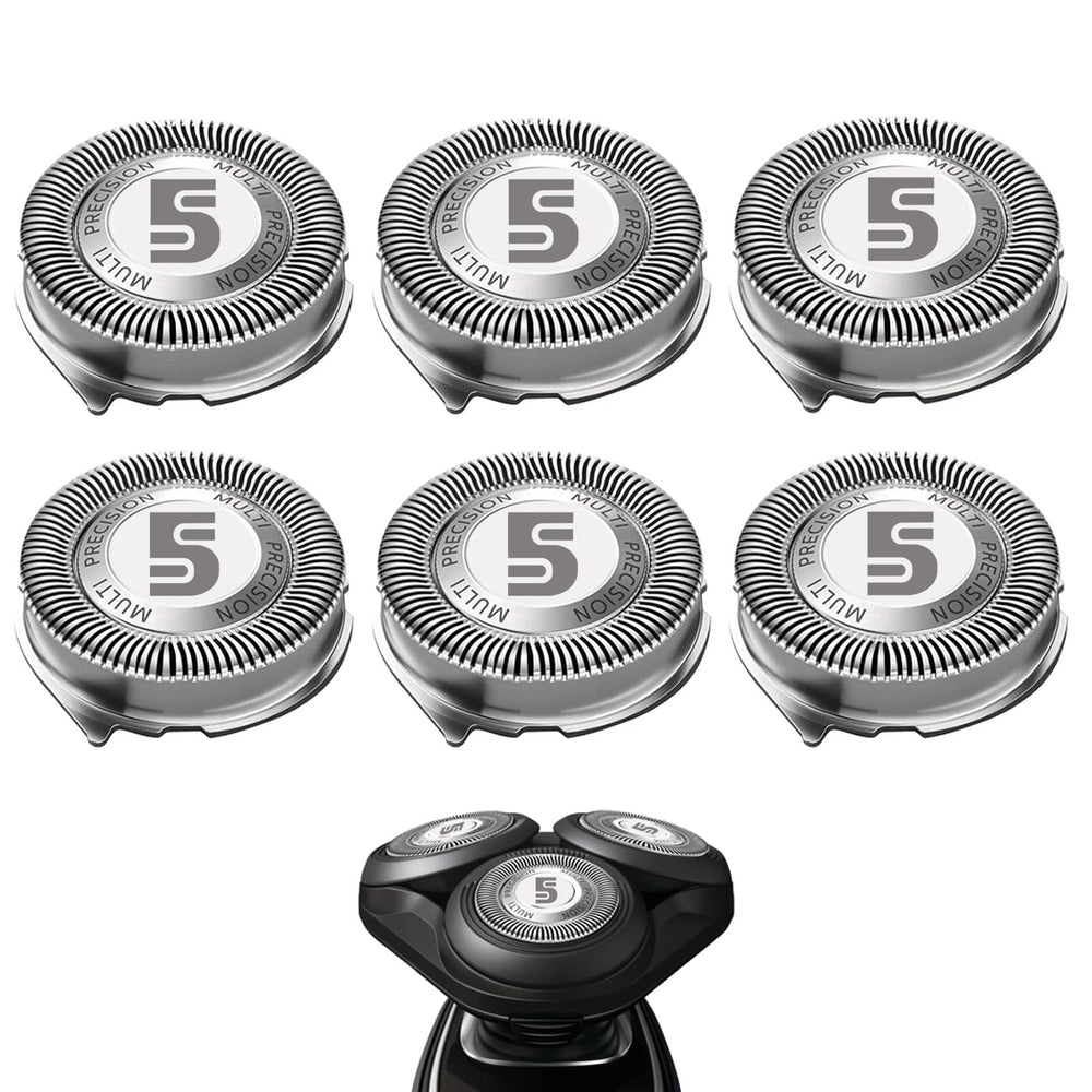 RF RollingFit front view showing three SH50 replacement heads and fit benefit