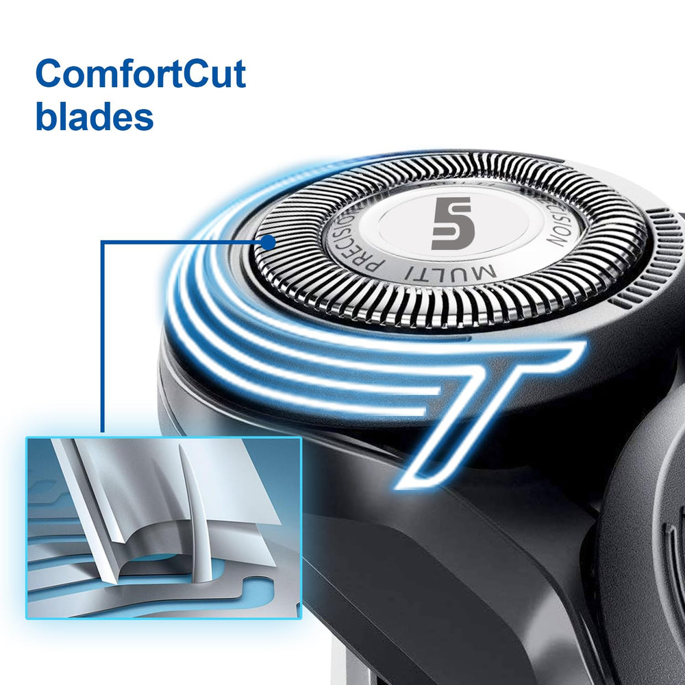 RF RollingFit head installed on Philips Norelco Series 5000 demonstrating compatibility