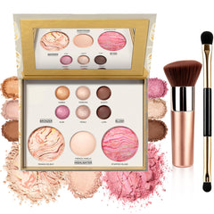 RFENLY front view of open palette showing neutral shades and mirror, travel convenience